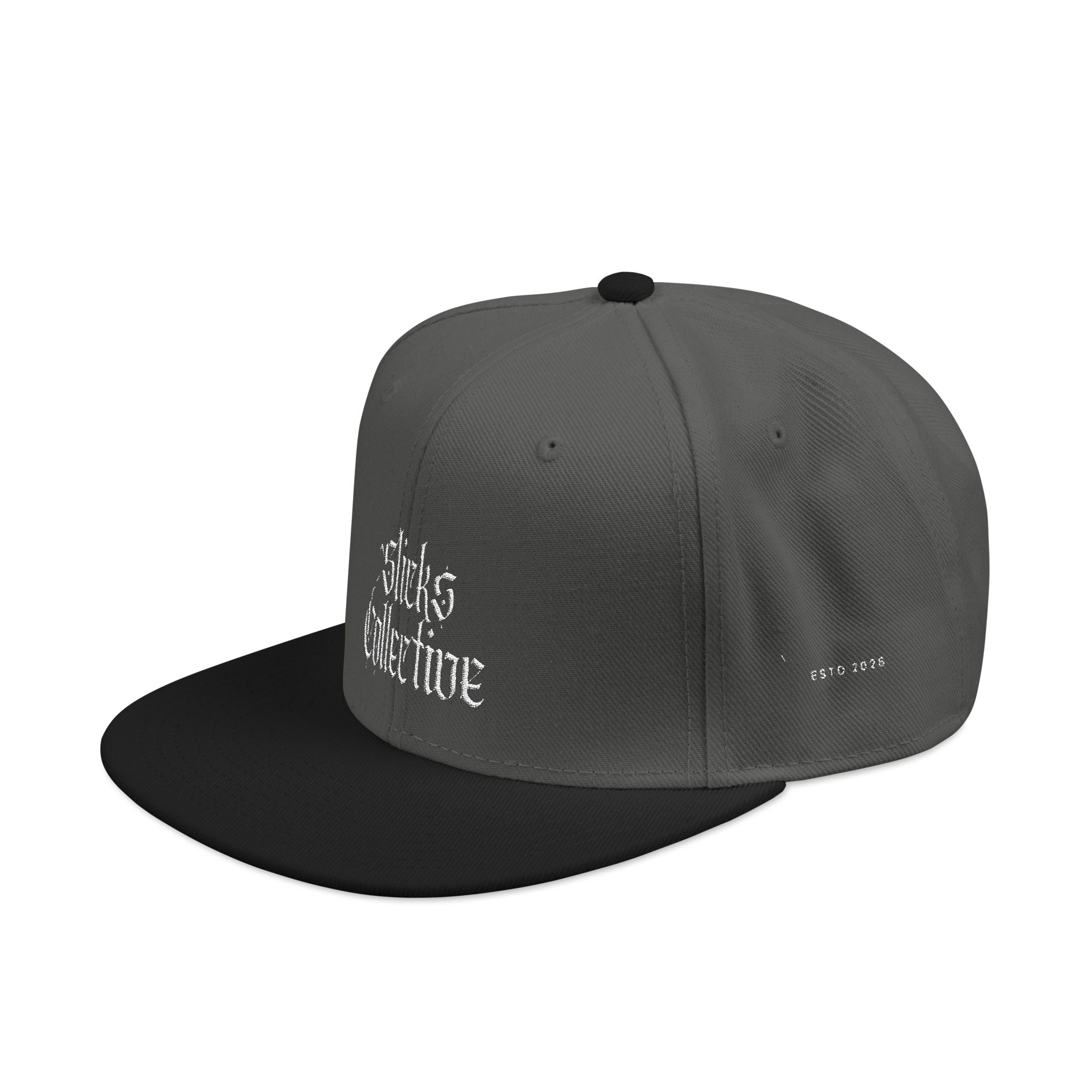 Embroidered Urban Snapback Hat — Distressed White Logo