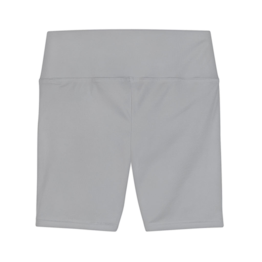 Women's Grey Workout Bike Shorts - Black SC Logo