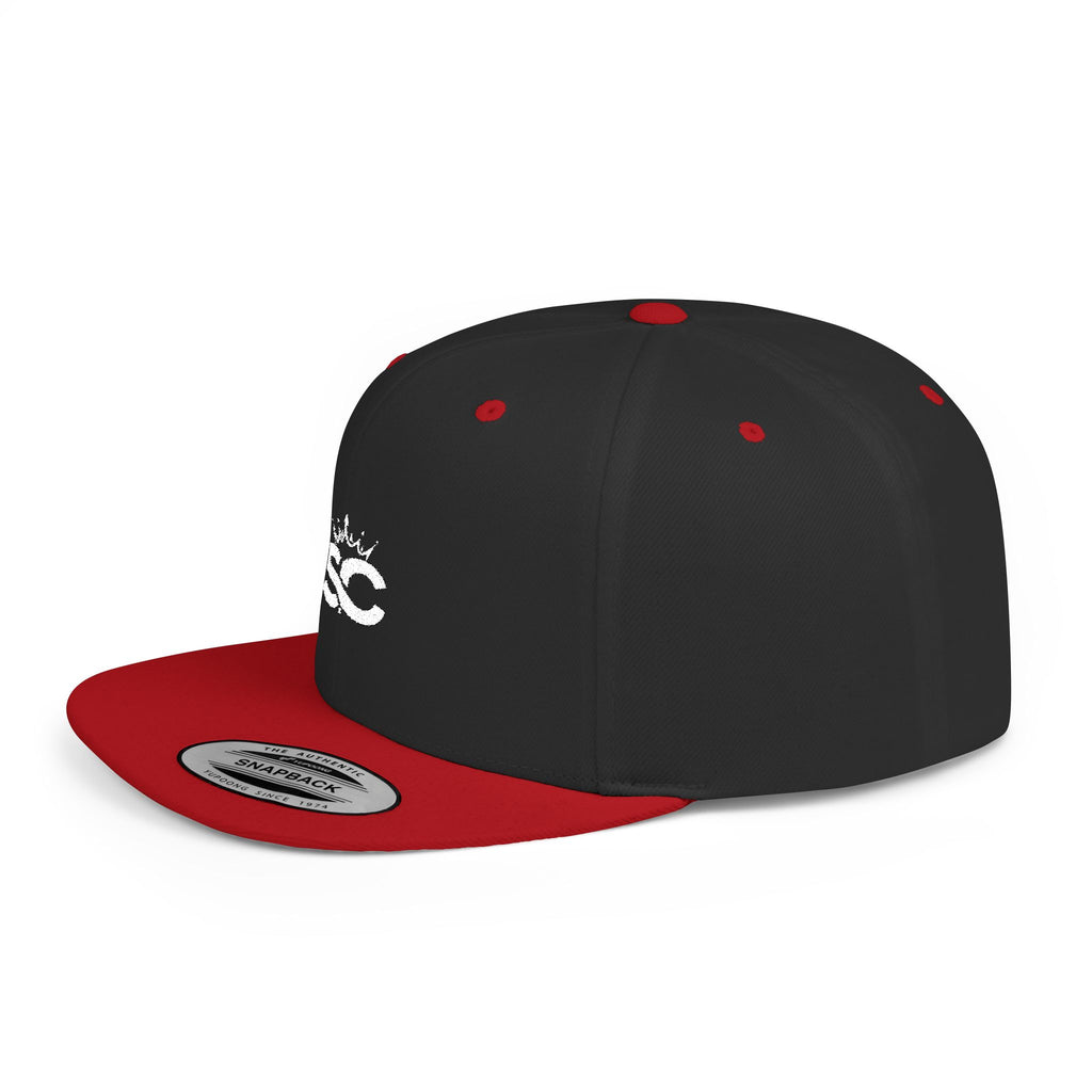 Distressed Snapback Hat — *Rise* Logo Flat Bill