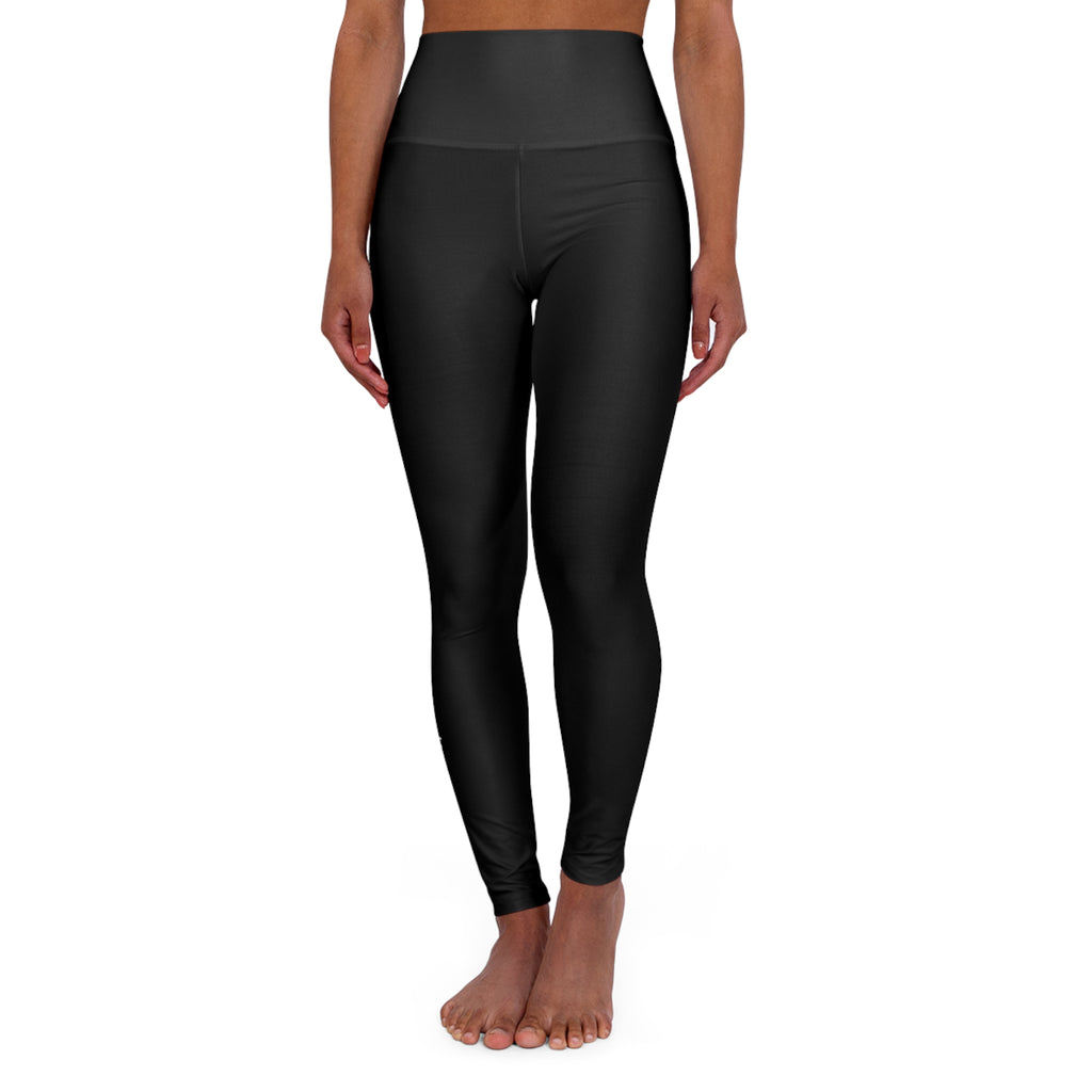 High-Waisted Yoga Leggings — White SC Logo