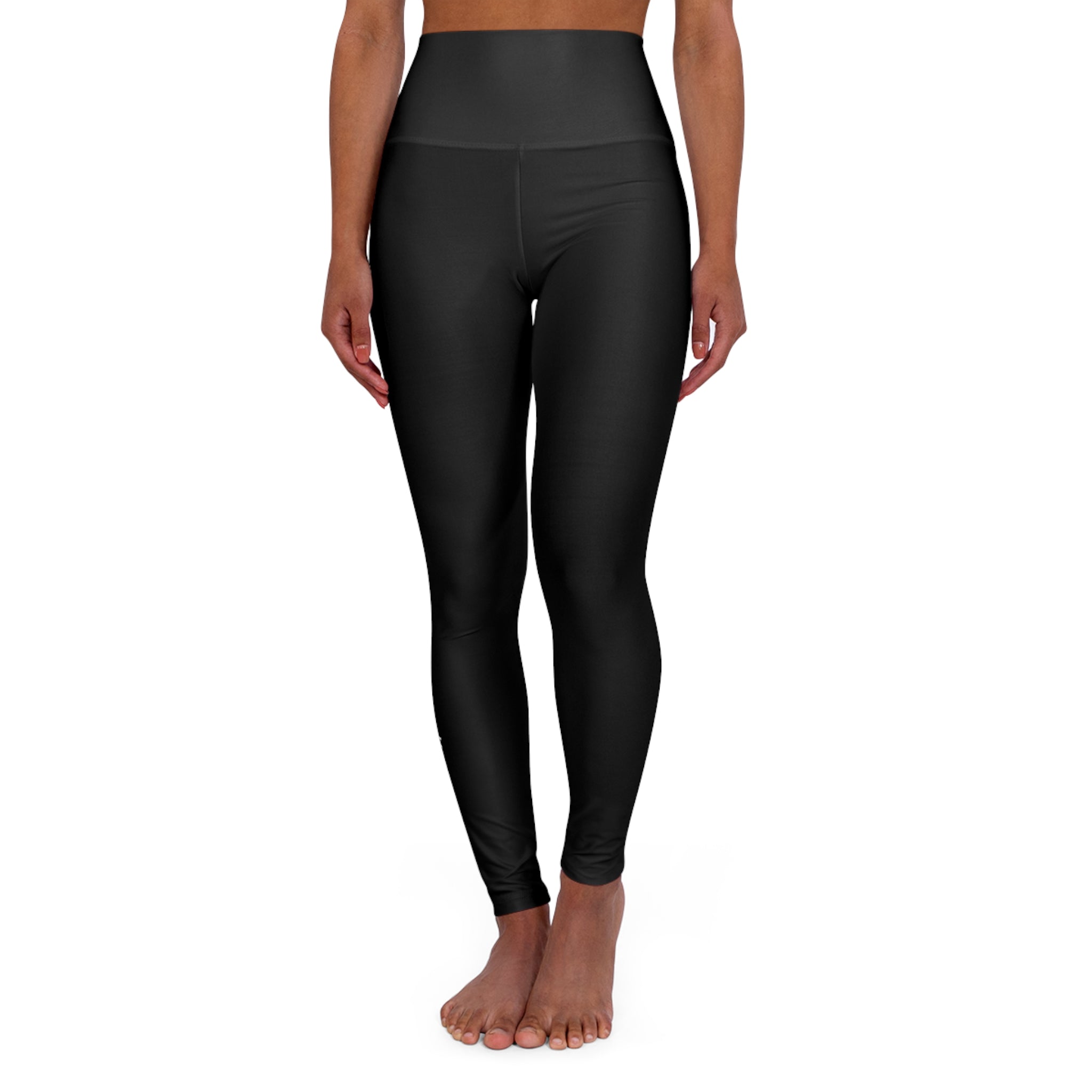 High-Waisted Yoga Leggings — White SC Logo