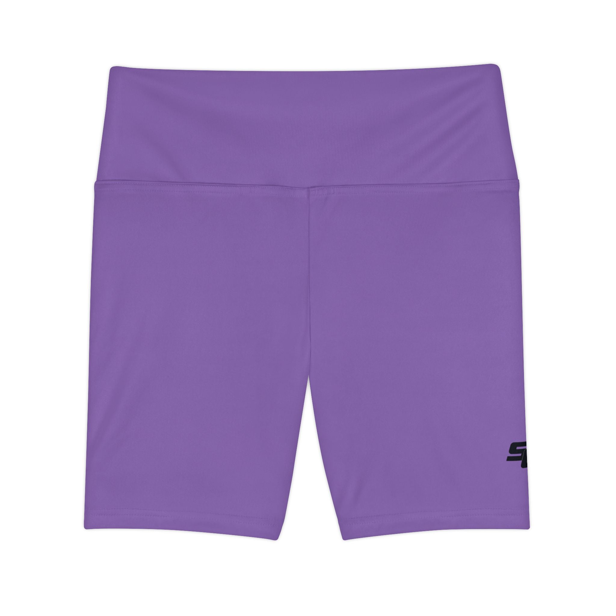 Women's Purple Workout Bike Shorts - Black SC Logo