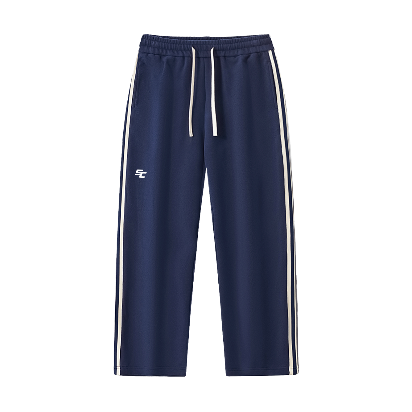 Contrast Side-Stripe Straight-Leg  Pants