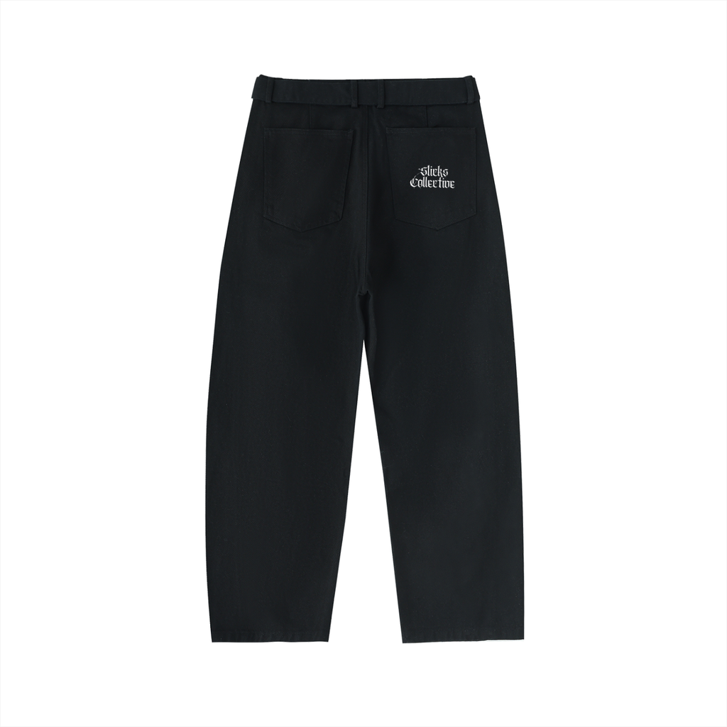 Belted Barrel-leg Chino Pants - *Signature*