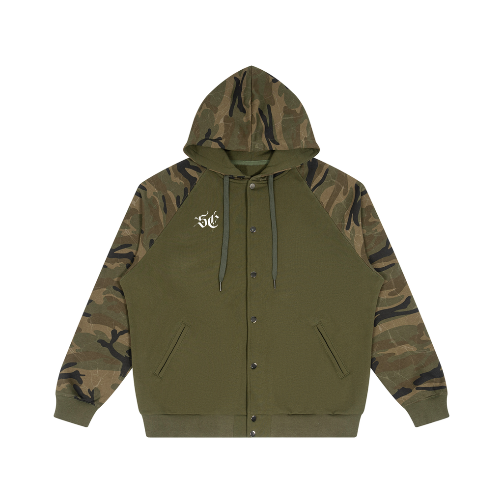 Camo-Splice Raglan Zip Hoodie
