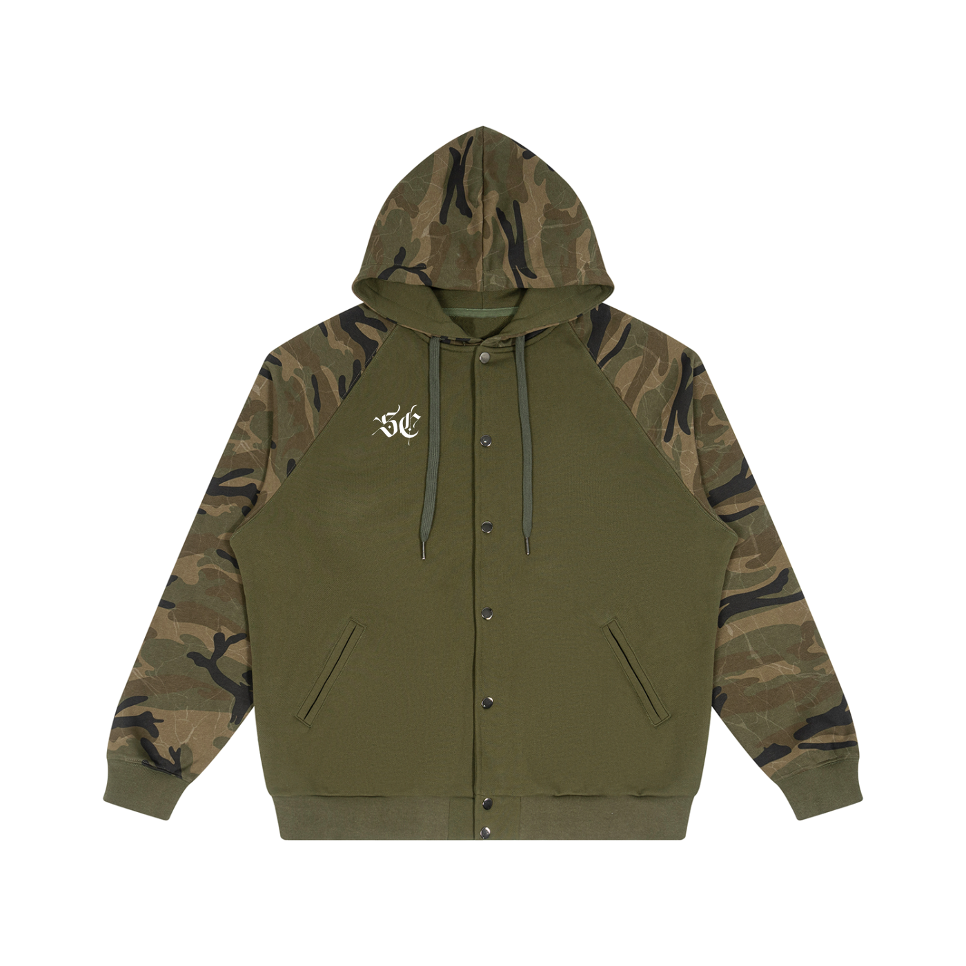 Camo-Splice Raglan Zip Hoodie