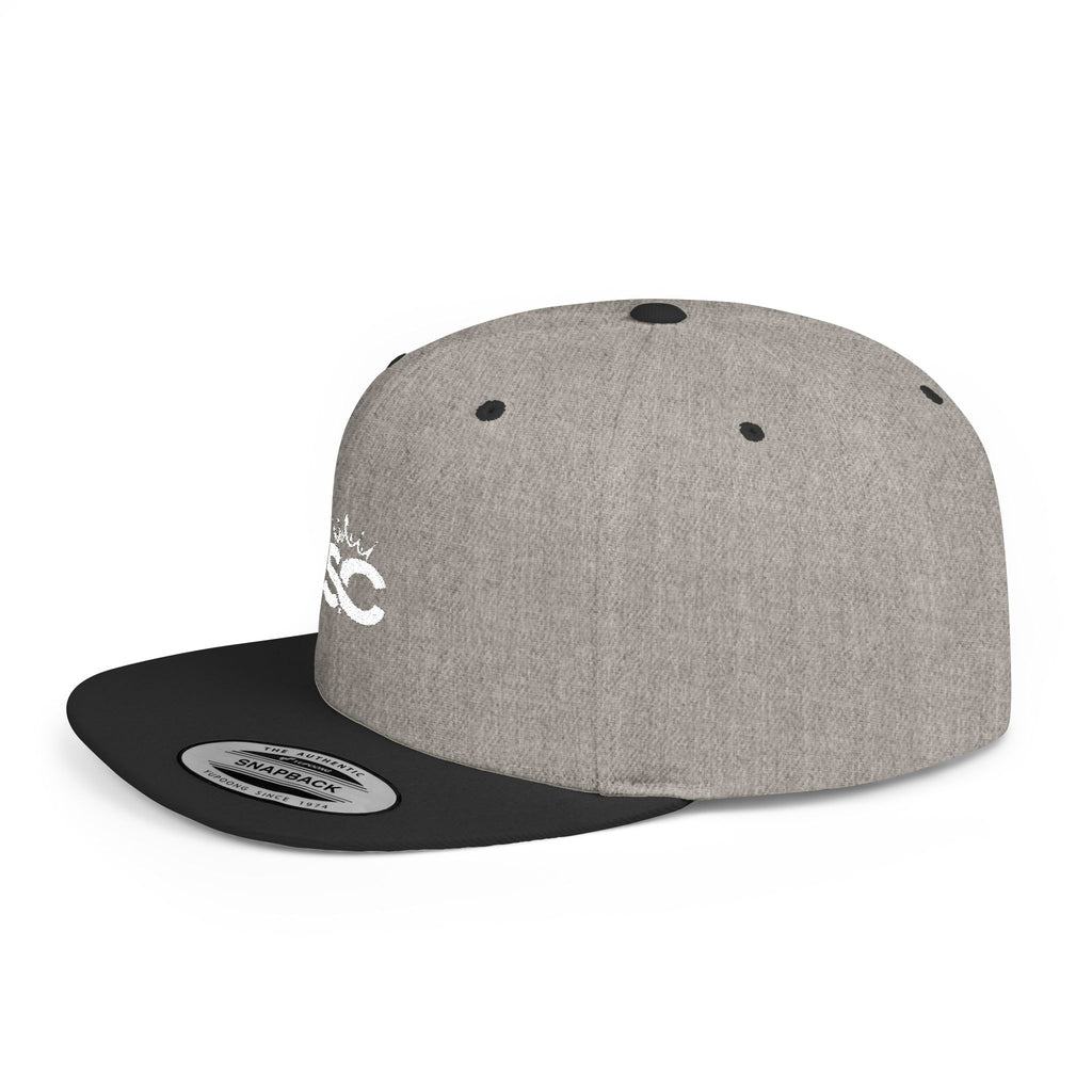 Distressed Snapback Hat — *Rise* Logo Flat Bill