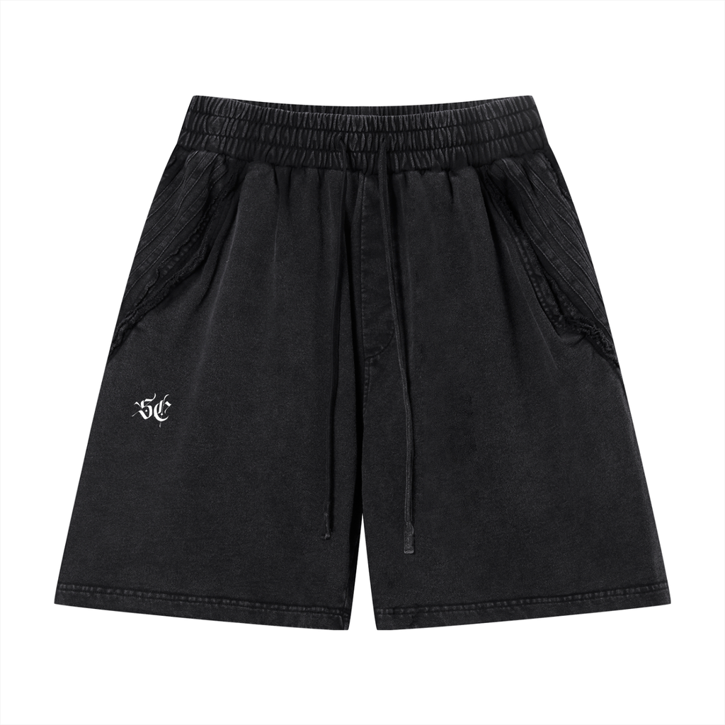 Unisex Vintage Wash Raw Edge Shorts - *Signature*