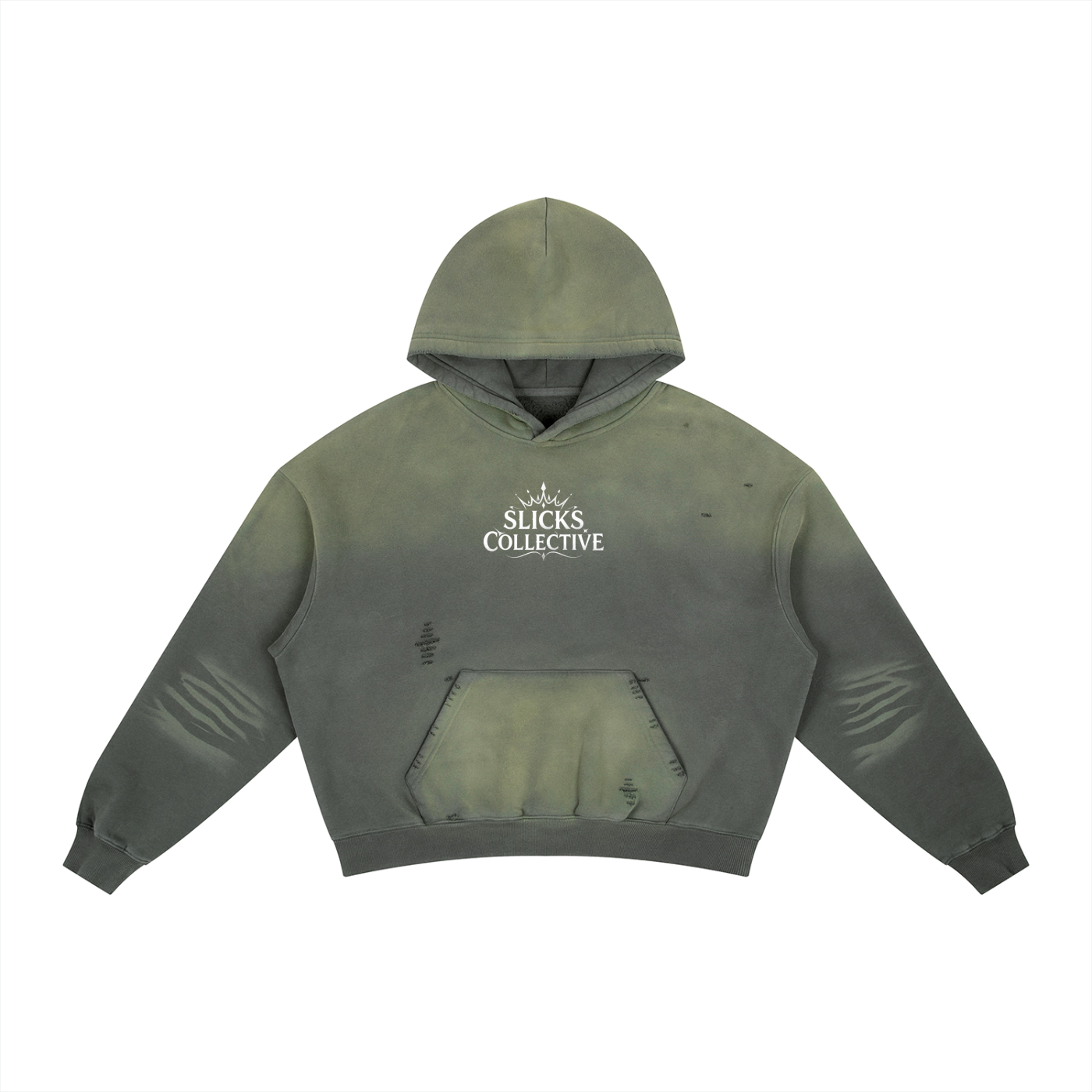 Frayed Sunfade Boxy Fleece Hoodie - *Rise*