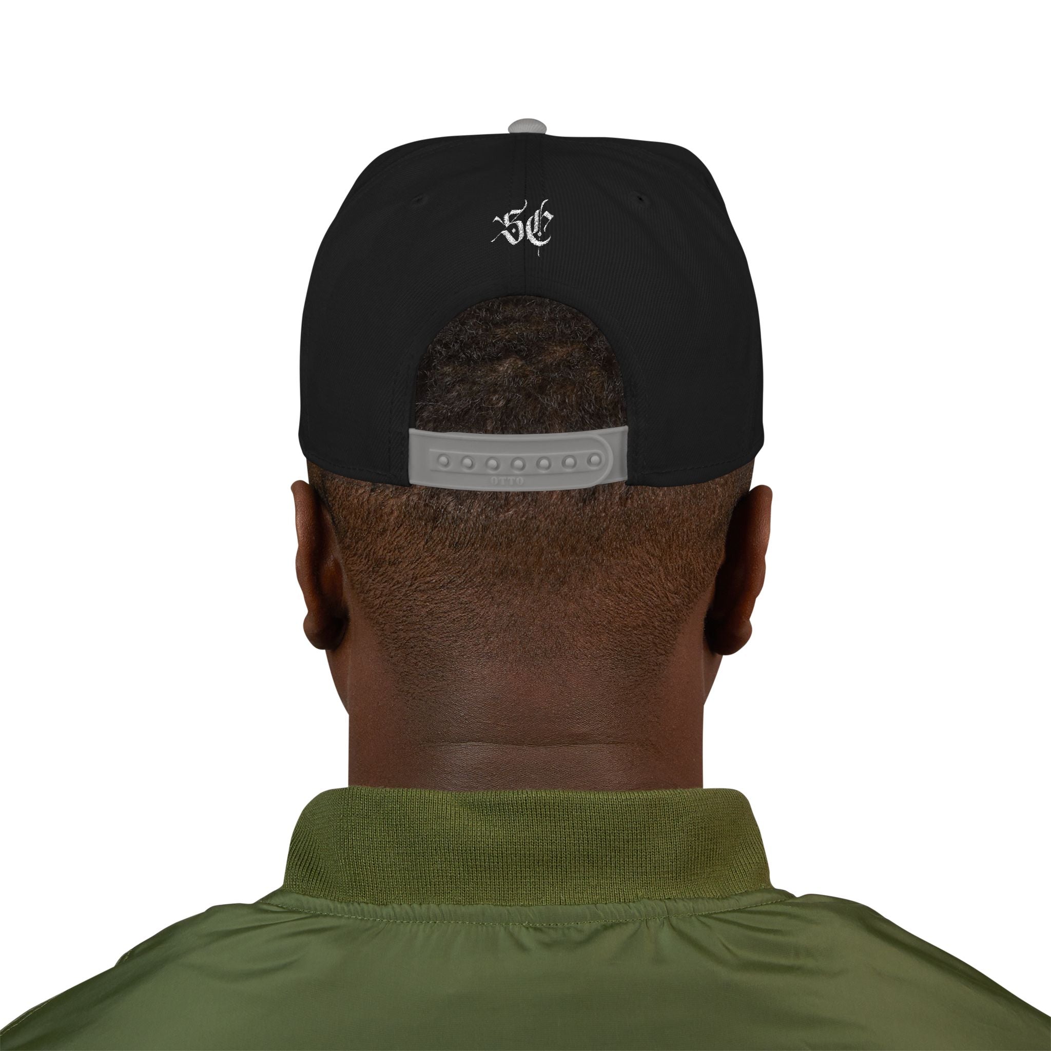 Embroidered Urban Snapback Hat — Distressed White Logo