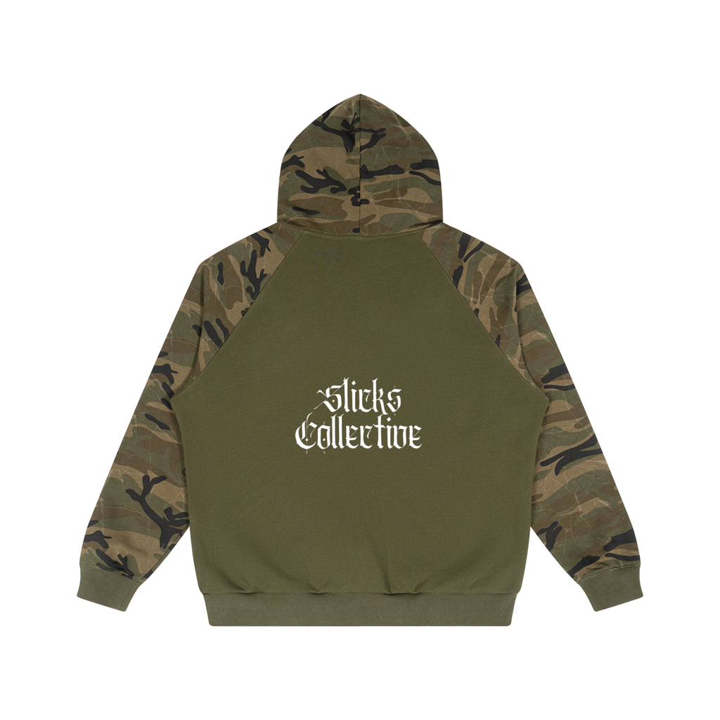 Camo-Splice Raglan Zip Hoodie