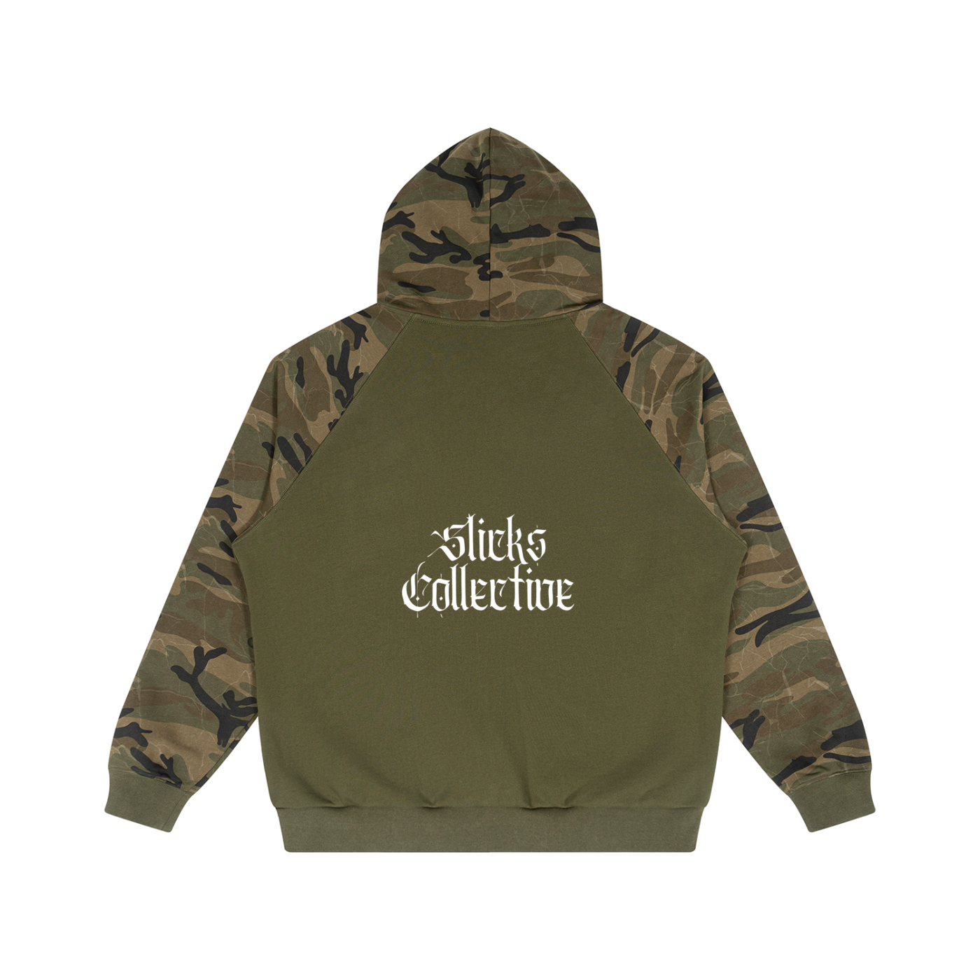 Camo-Splice Raglan Zip Hoodie