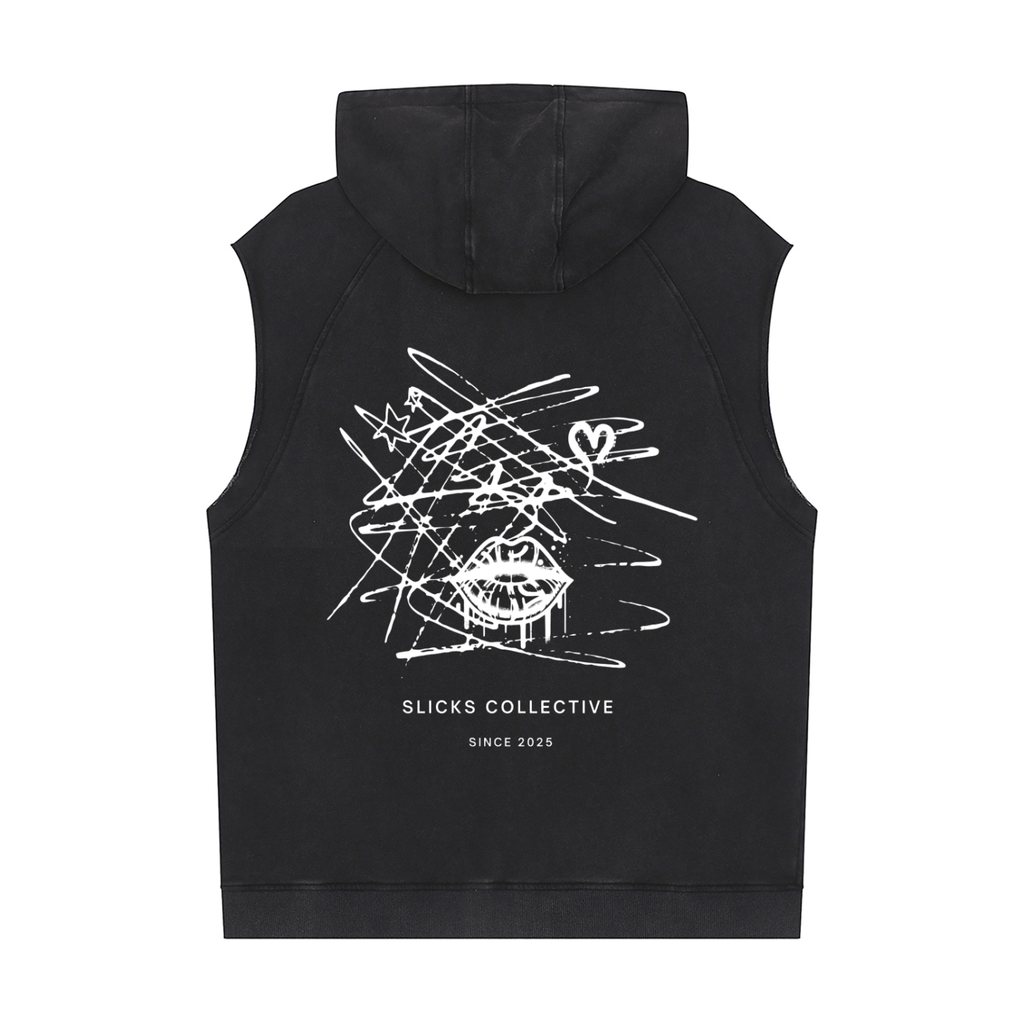 Snow Washed Sleeveless Hoodie - *Empower*