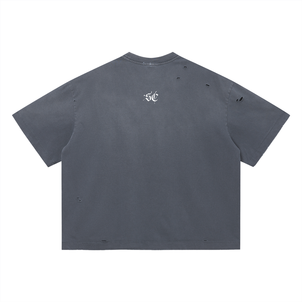 Vintage Washed Distressed Boxy Oversized Tee - *Signature*