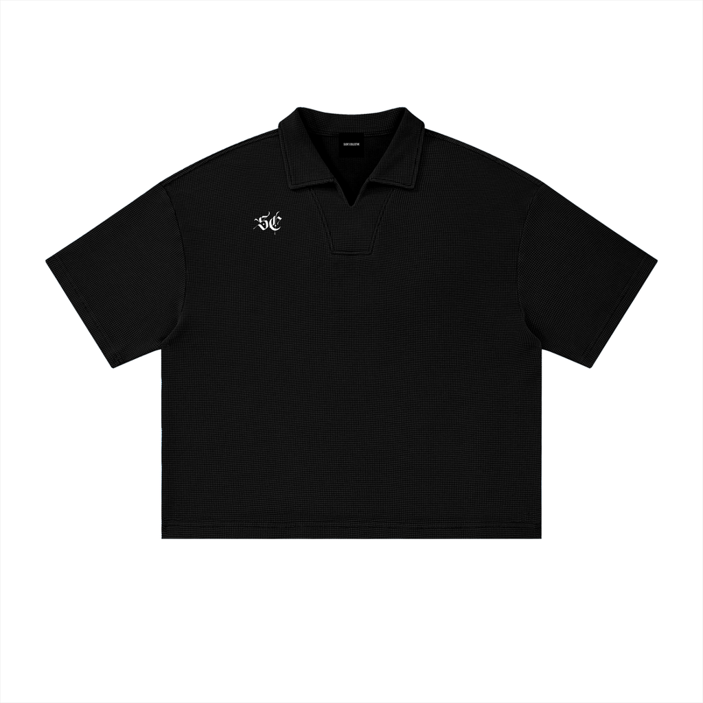 Vintage Wash Waffle Boxy Polo Shirt - *Signature*