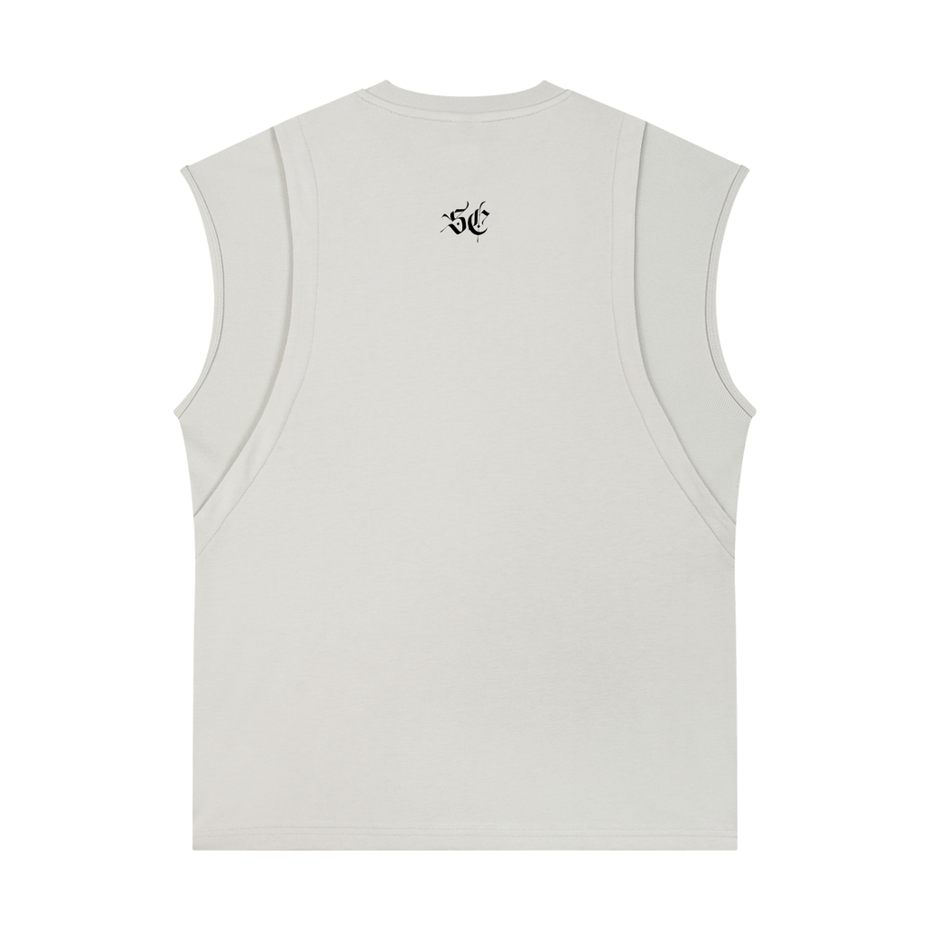 Spliced Panel Sleeveless Muscle Tee - *Signature *