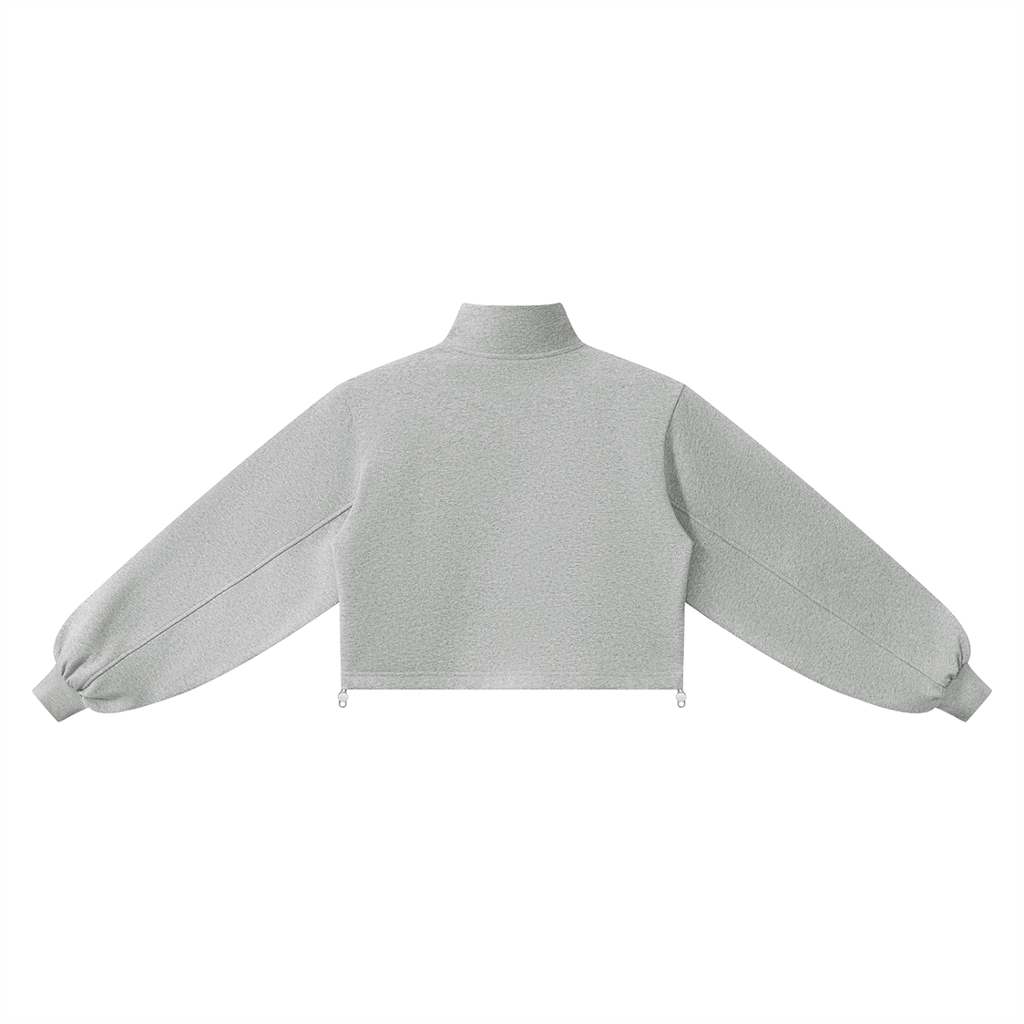 White Halo Cropped Quarter Sweatshirt