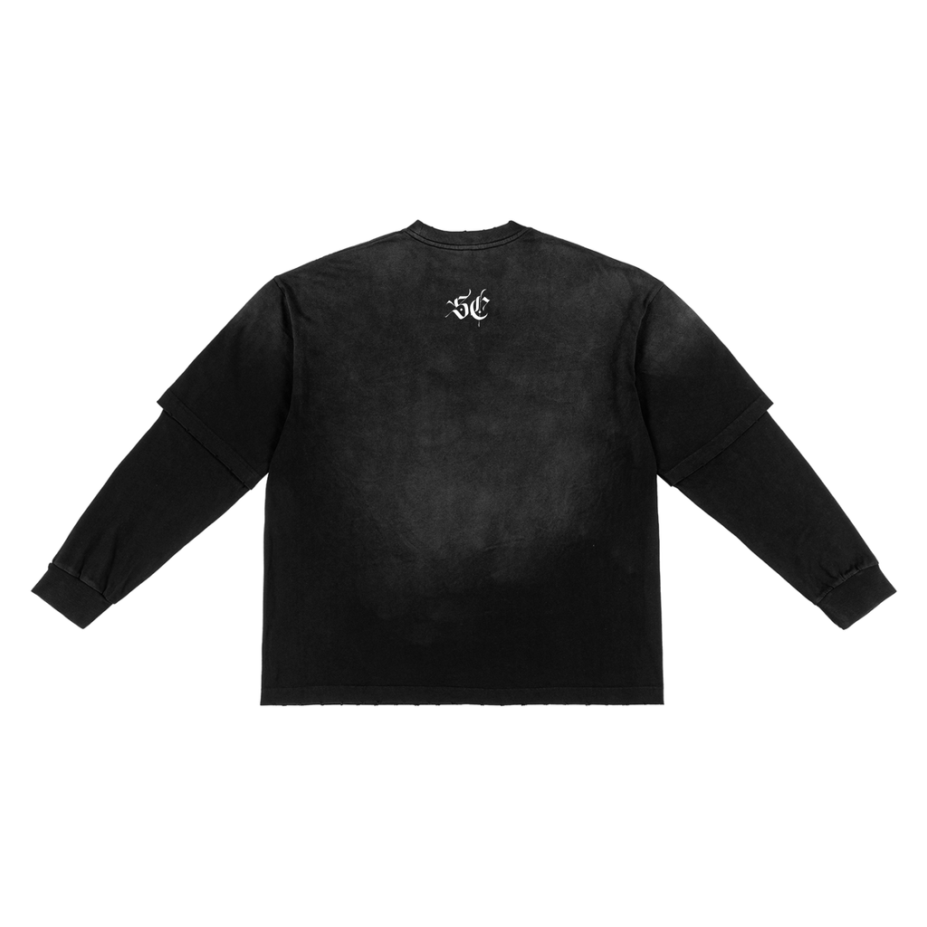 Sunfade Hand-Frayed Faux Two-Piece T-Shirt
