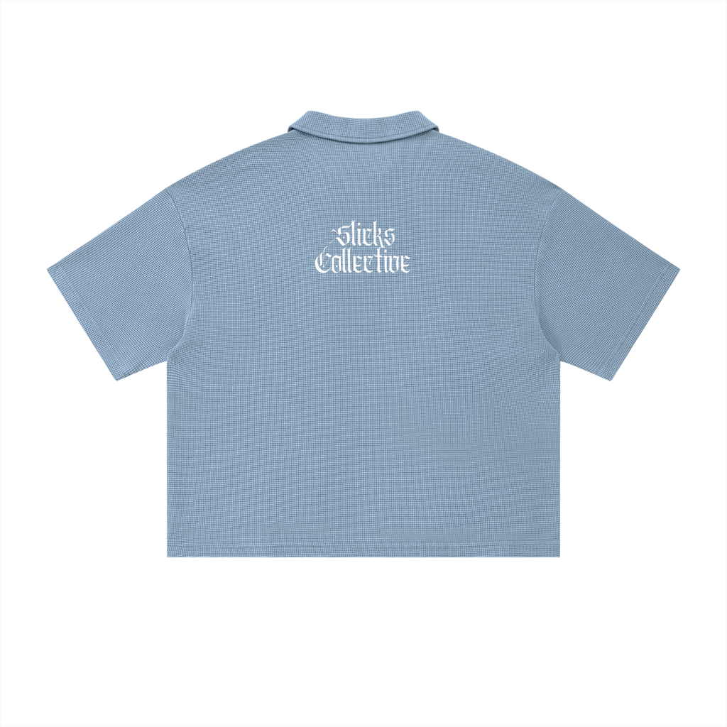 Vintage Wash Waffle Boxy Polo Shirt - *Signature*