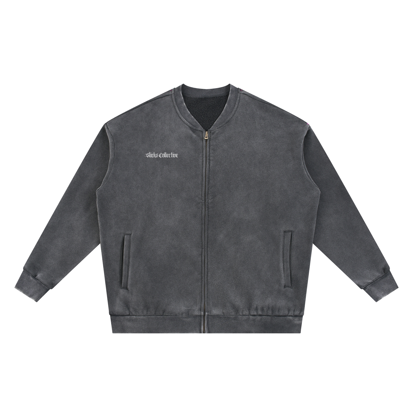 Vintage Washed Fleece Baseball Jacket