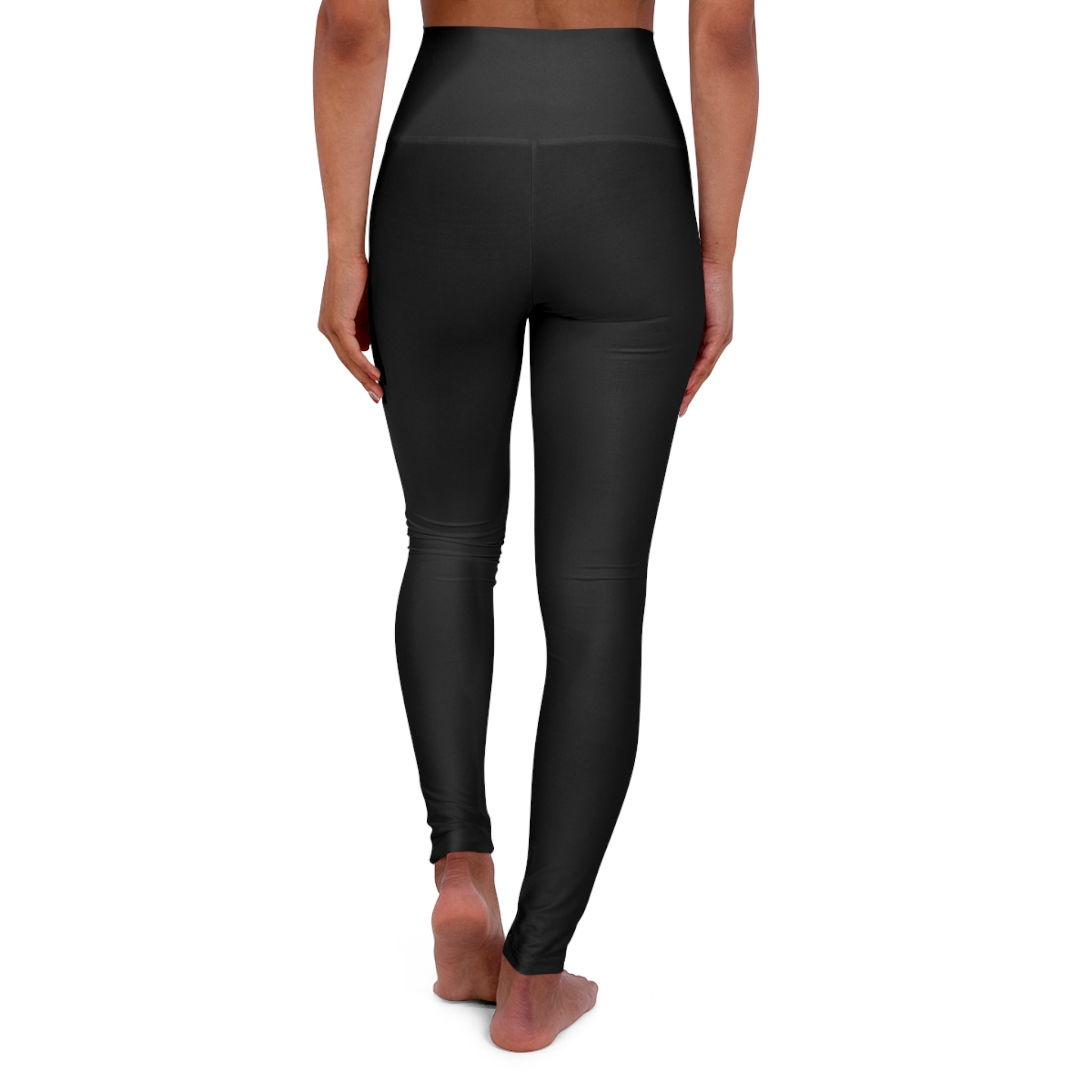 High-Waisted Yoga Leggings — White SC Logo