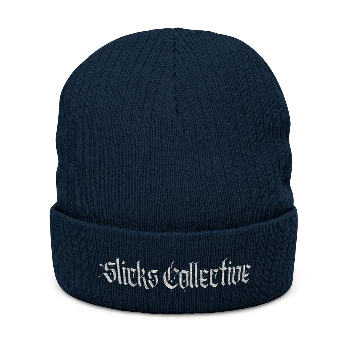 Embroidered 'Slicks Collective' Ribbed Knit Beanie