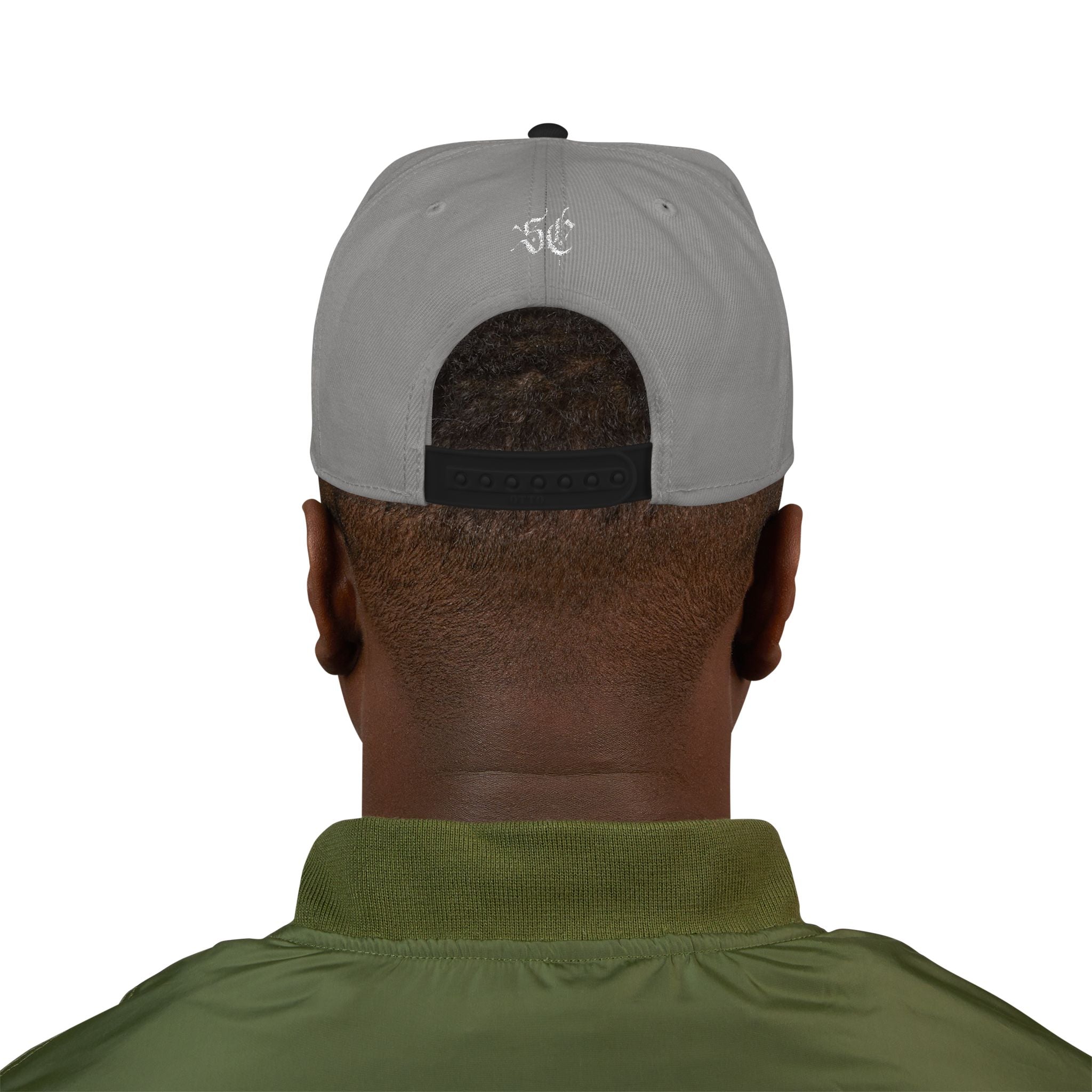 Embroidered Urban Snapback Hat — Distressed White Logo