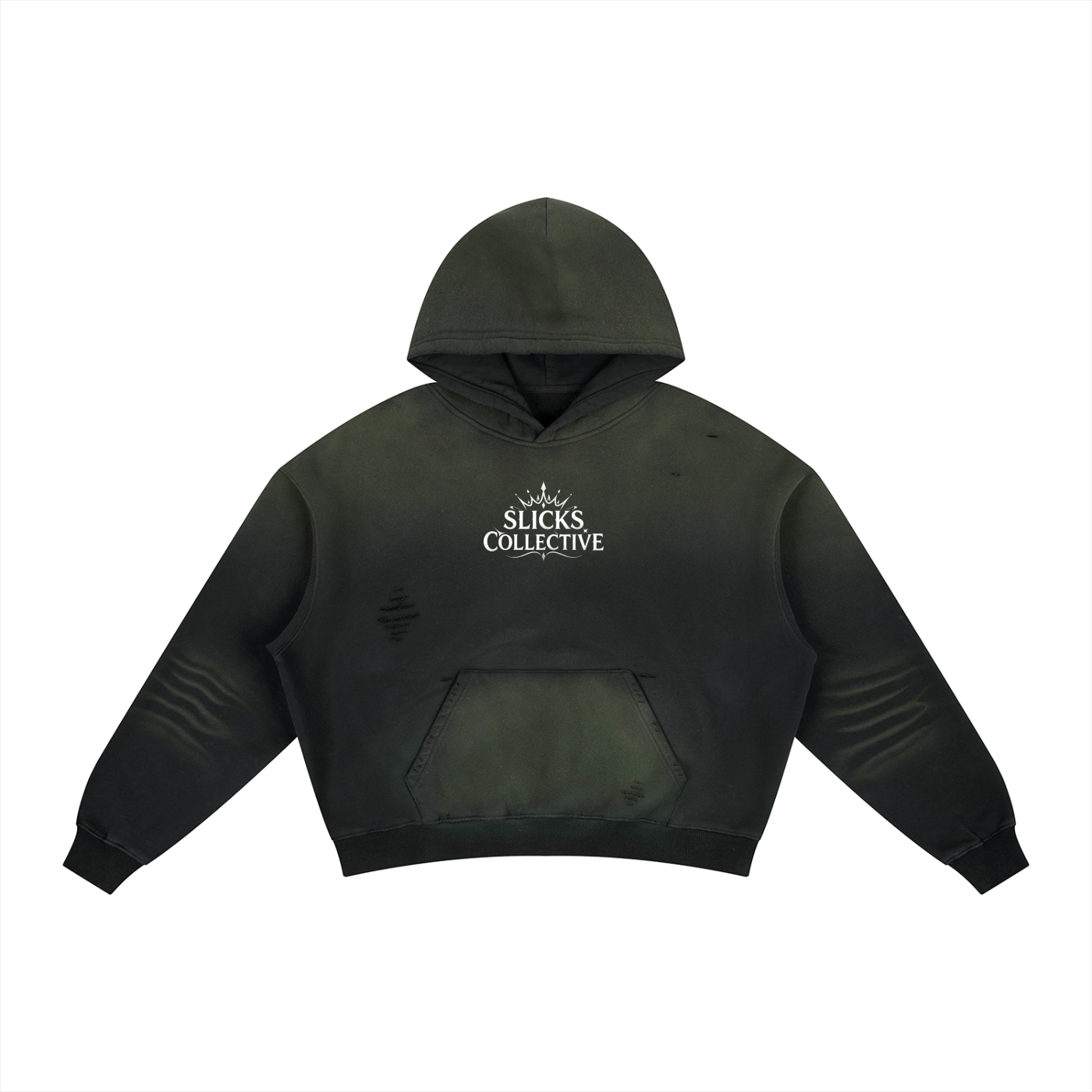 Frayed Sunfade Boxy Fleece Hoodie - *Rise*