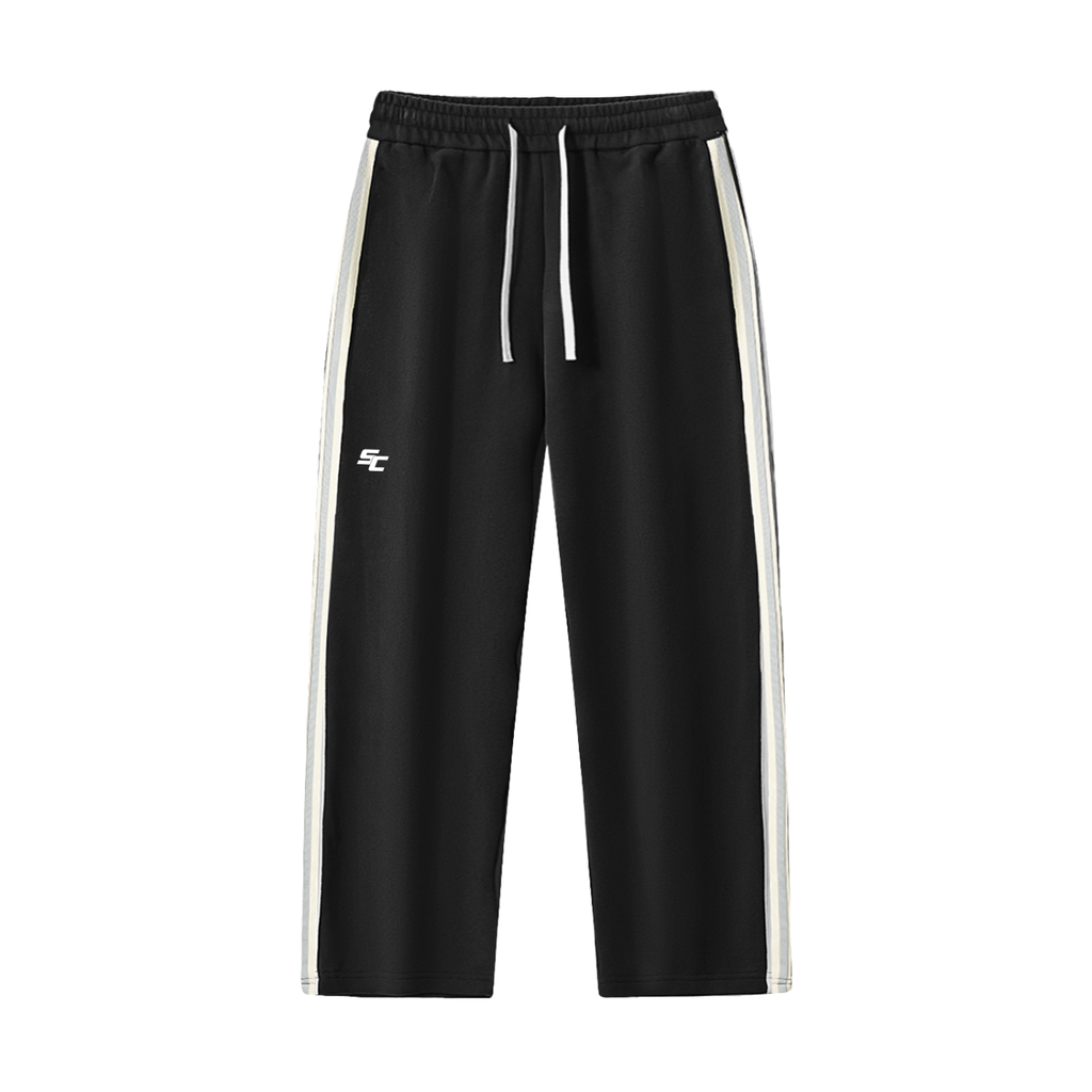 Contrast Side-Stripe Straight-Leg  Pants