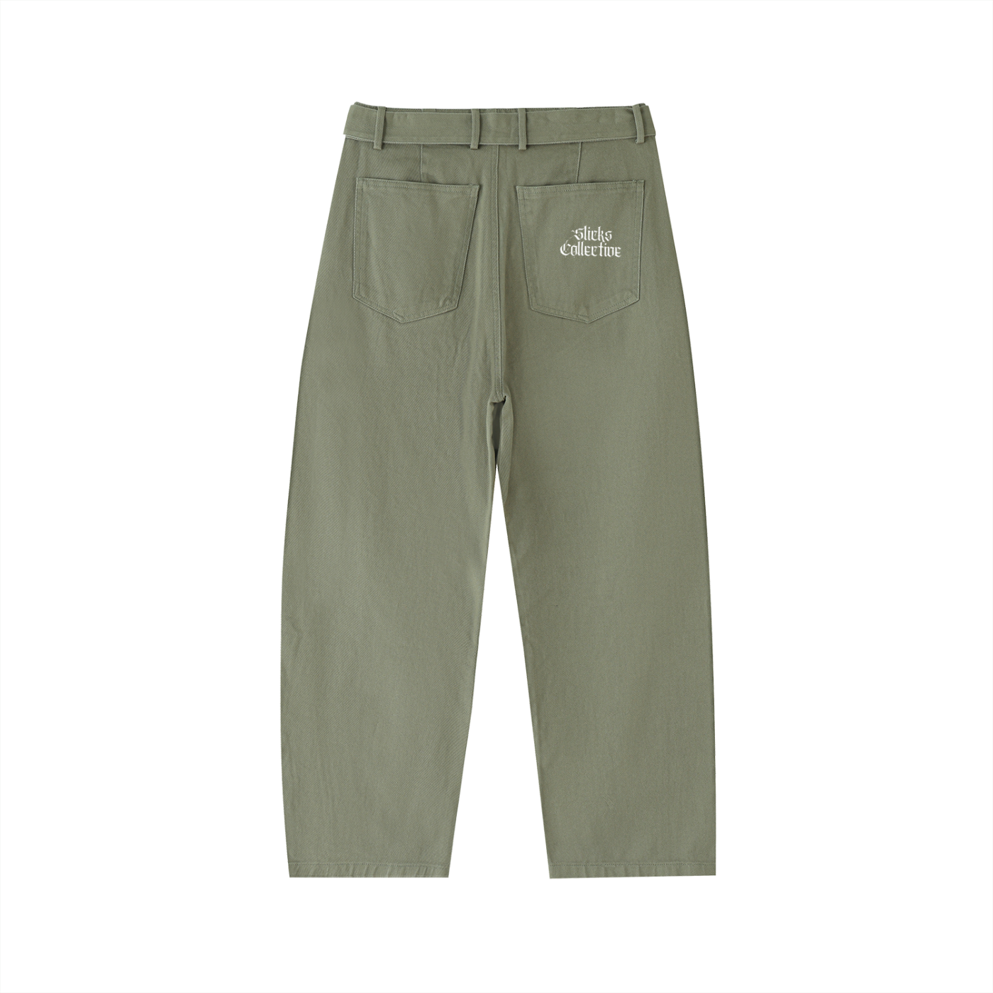 Belted Barrel-leg Chino Pants - *Signature*