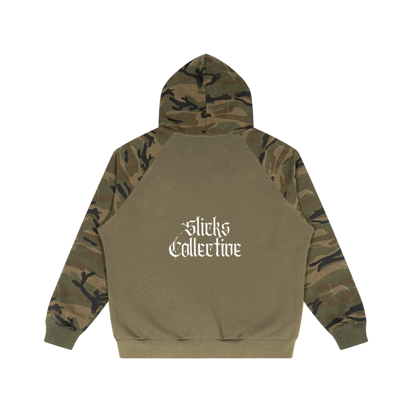 Camo-Splice Raglan Zip Hoodie