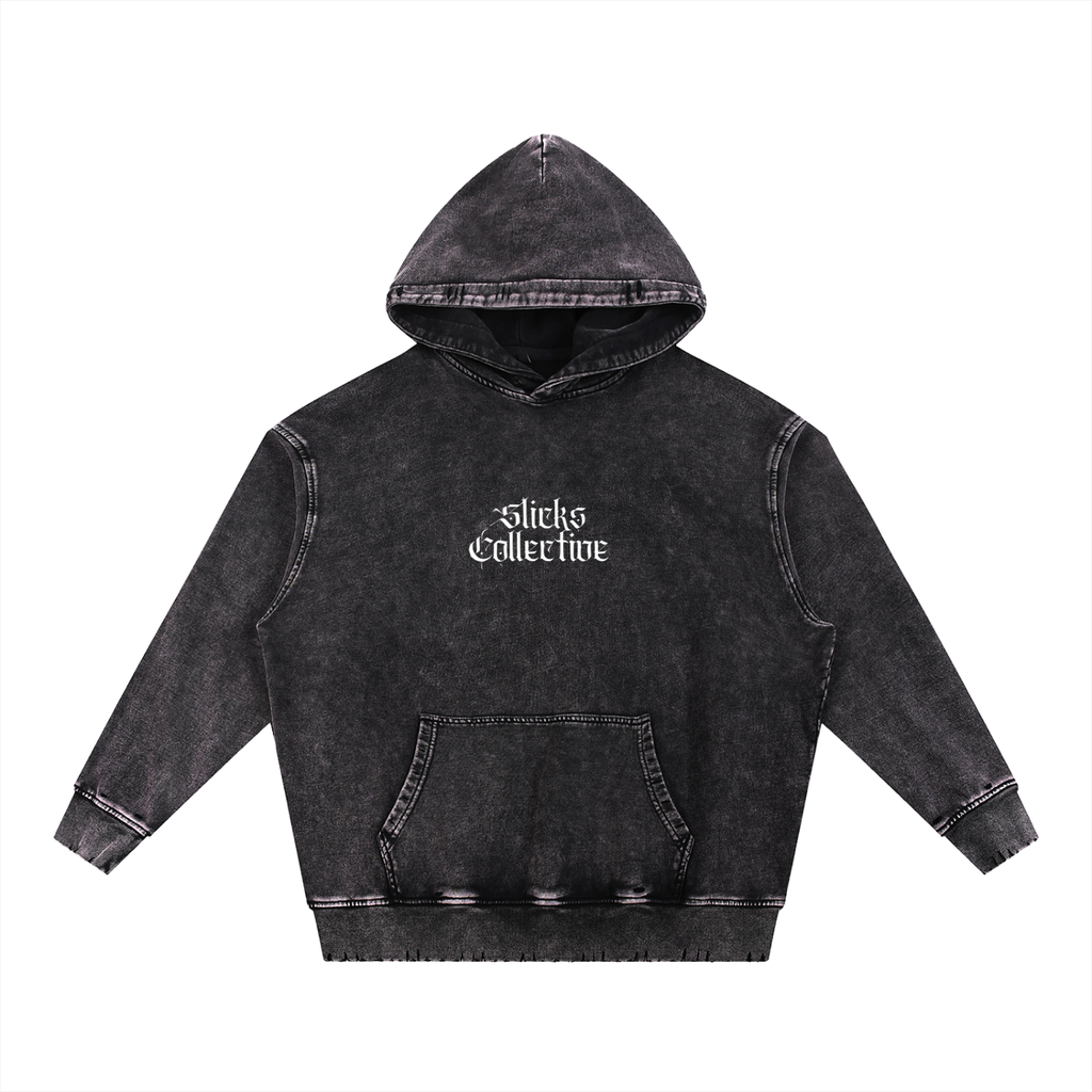 Snow Wash Hand-Frayed Hoodie - *Signature*