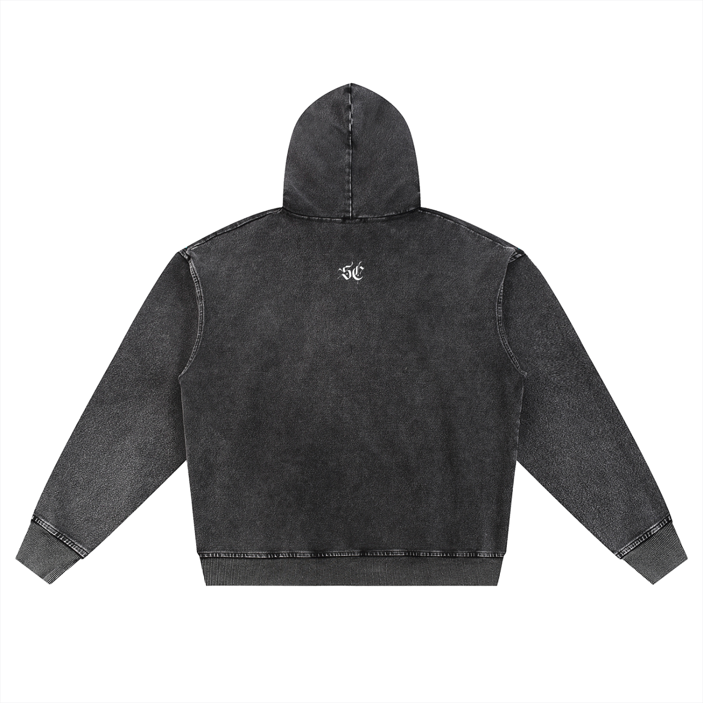 Snow Wash Oversized Zip-Up Hoodie - *Signature*