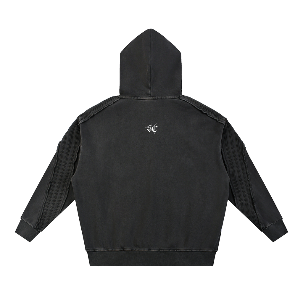 Snow Washed Tape Raw Edge Hoodie - *Signature*