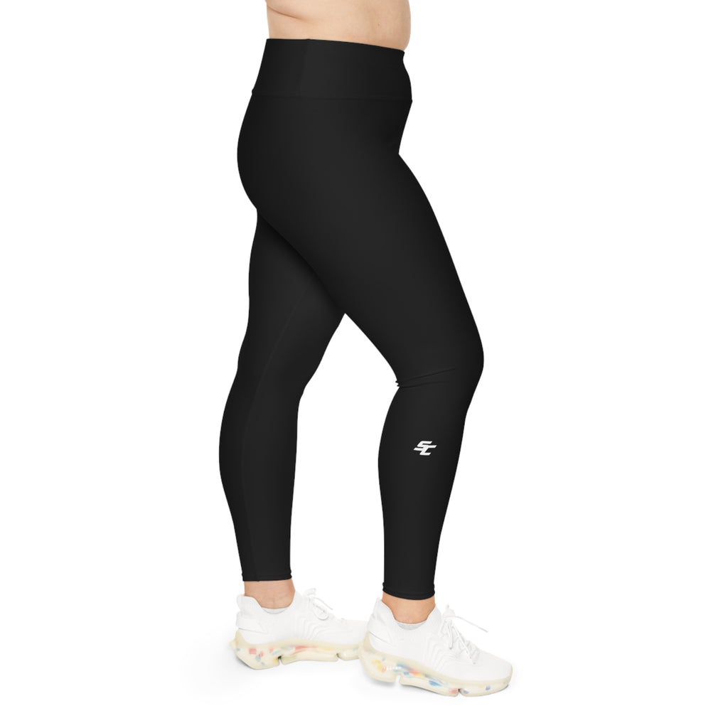 Plus Size Leggings — Pink Seamless High-Waist White SC Logo