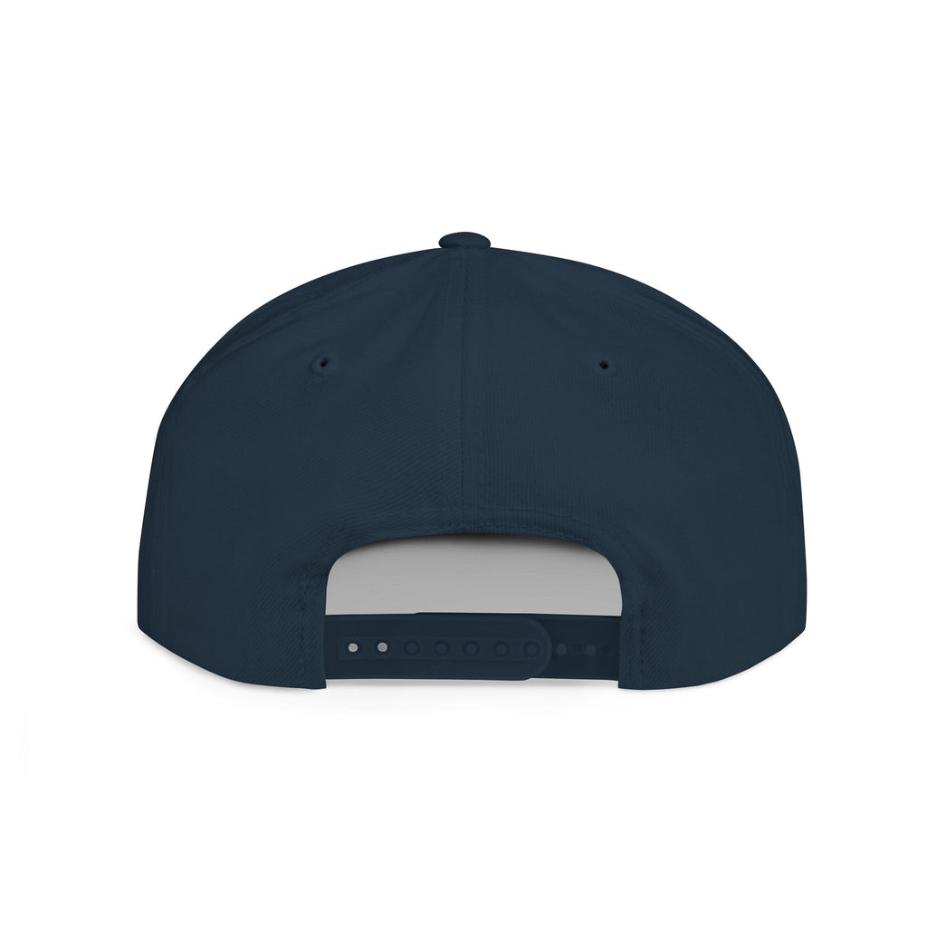 Distressed Snapback Hat — *Rise* Logo Flat Bill