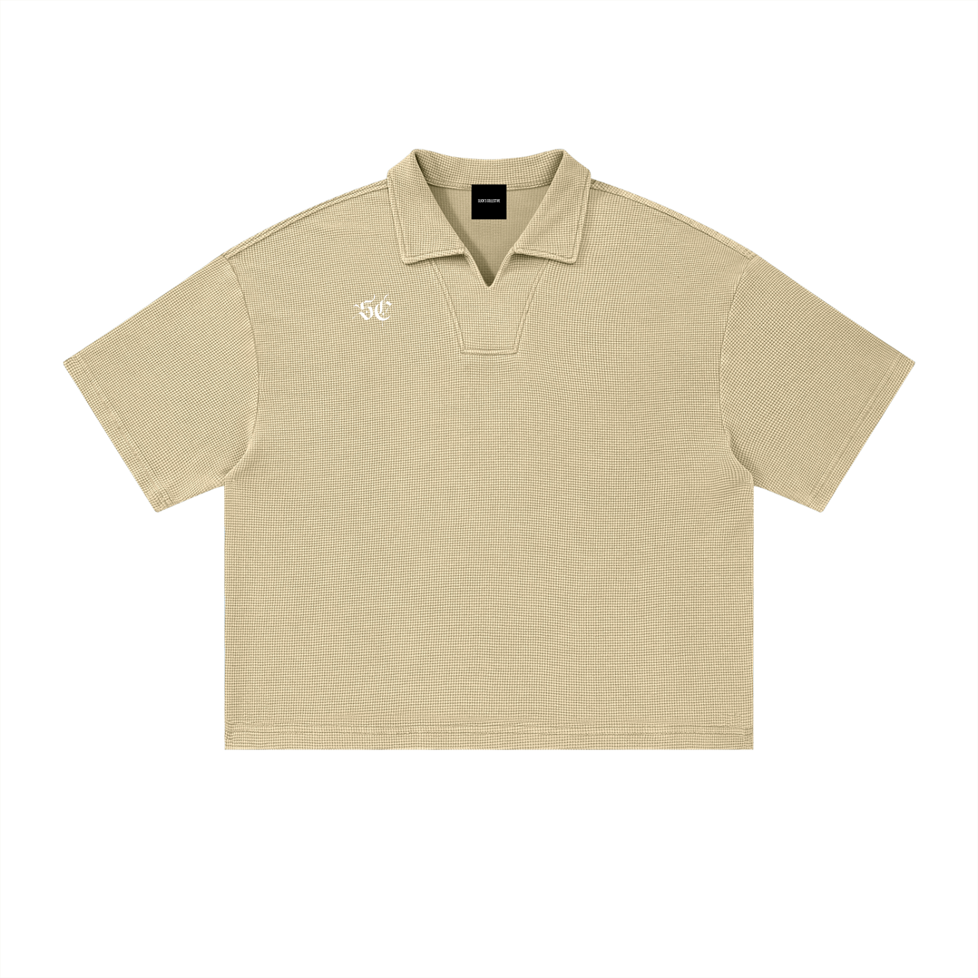 Vintage Wash Waffle Boxy Polo Shirt - *Signature*