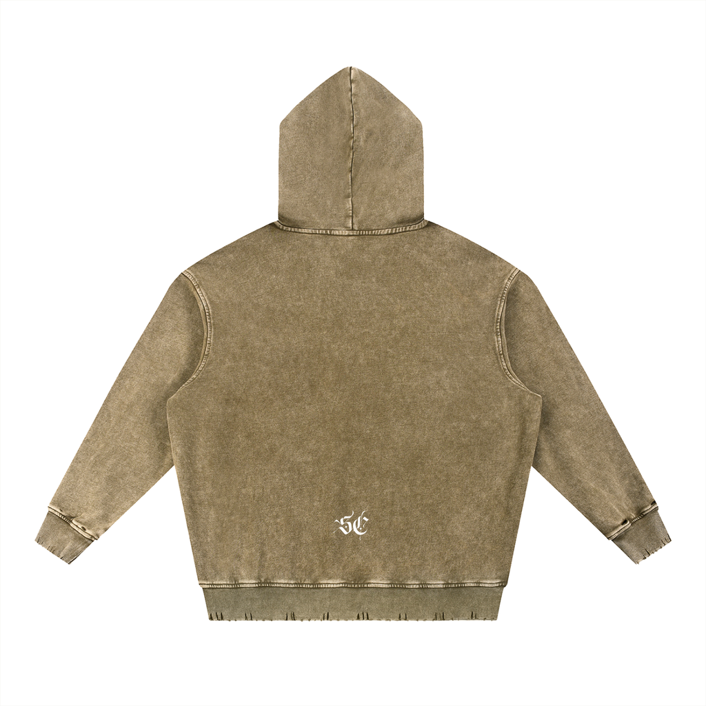 Snow Wash Hand-Frayed Hoodie - *Signature*