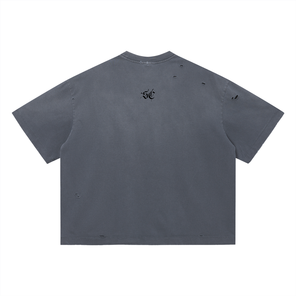 Vintage Washed Distressed Boxy Oversized Tee - *Signature*