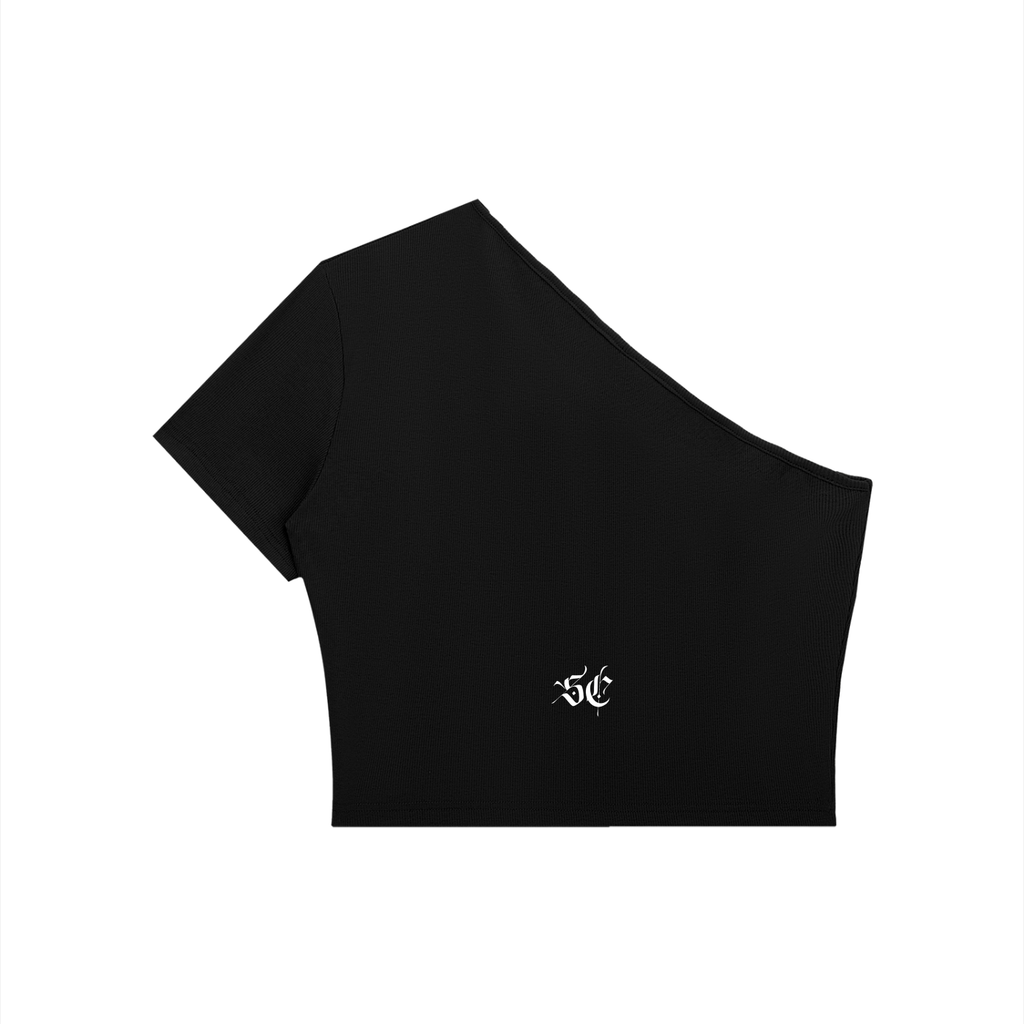 Women's One-Shoulder Crop Tee - *Signature*
