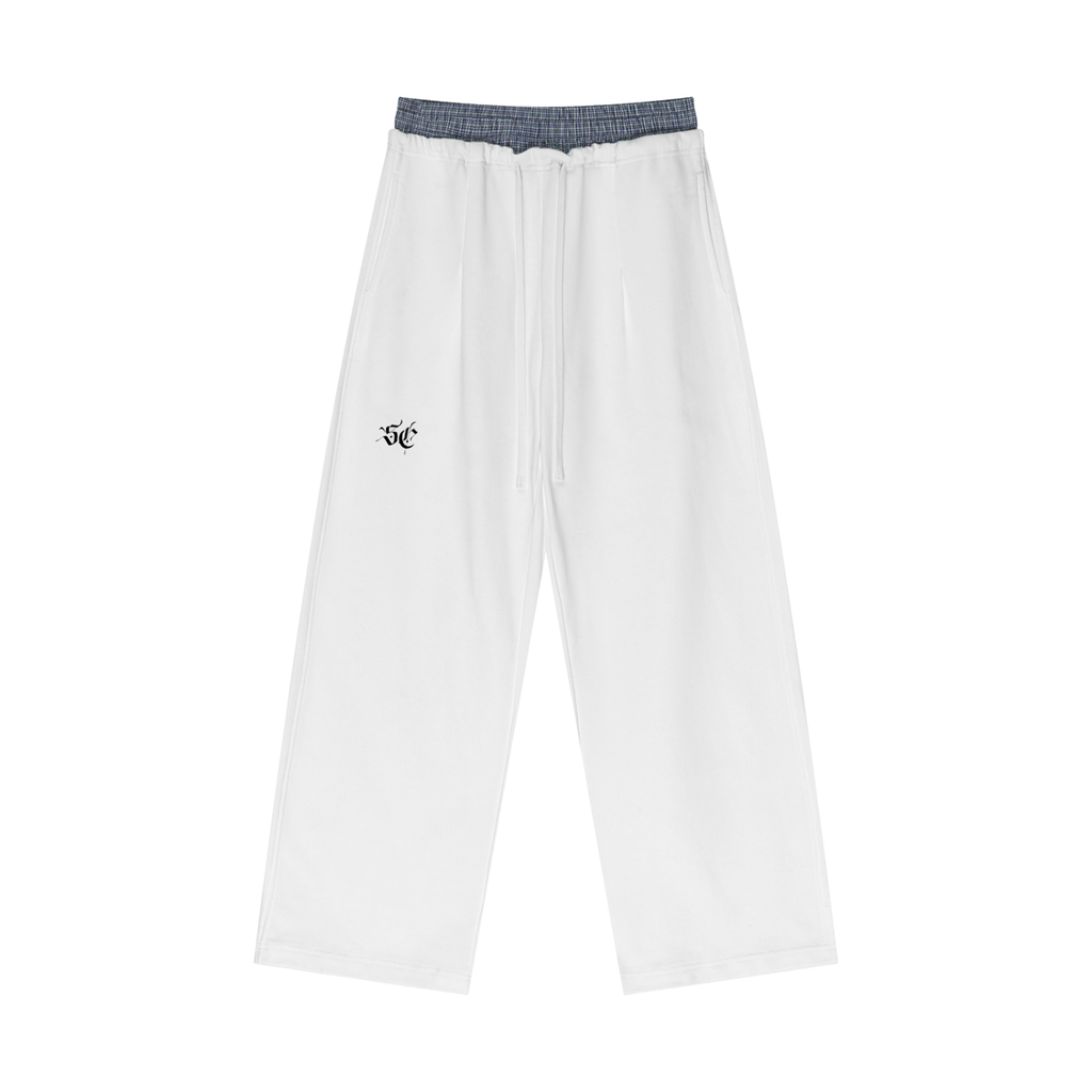 Plaid Contrast Waist Pants - *Signature*