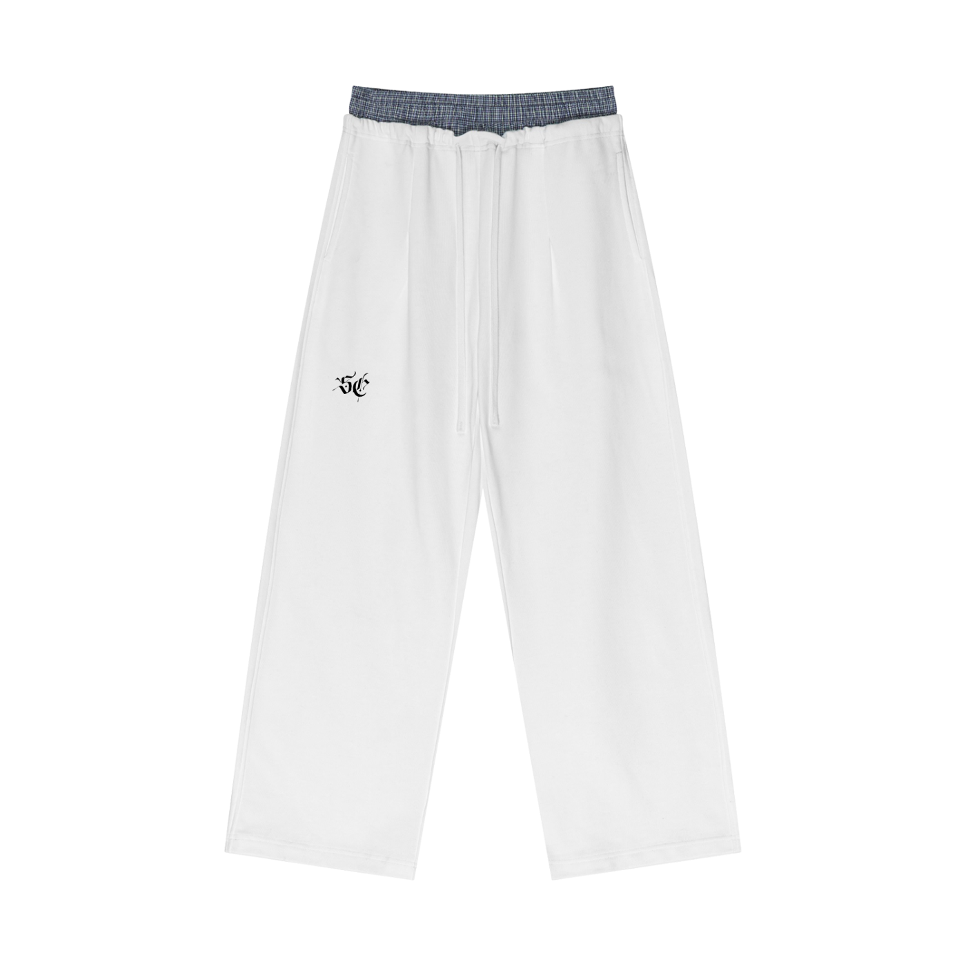 Plaid Contrast Waist Pants - *Signature*