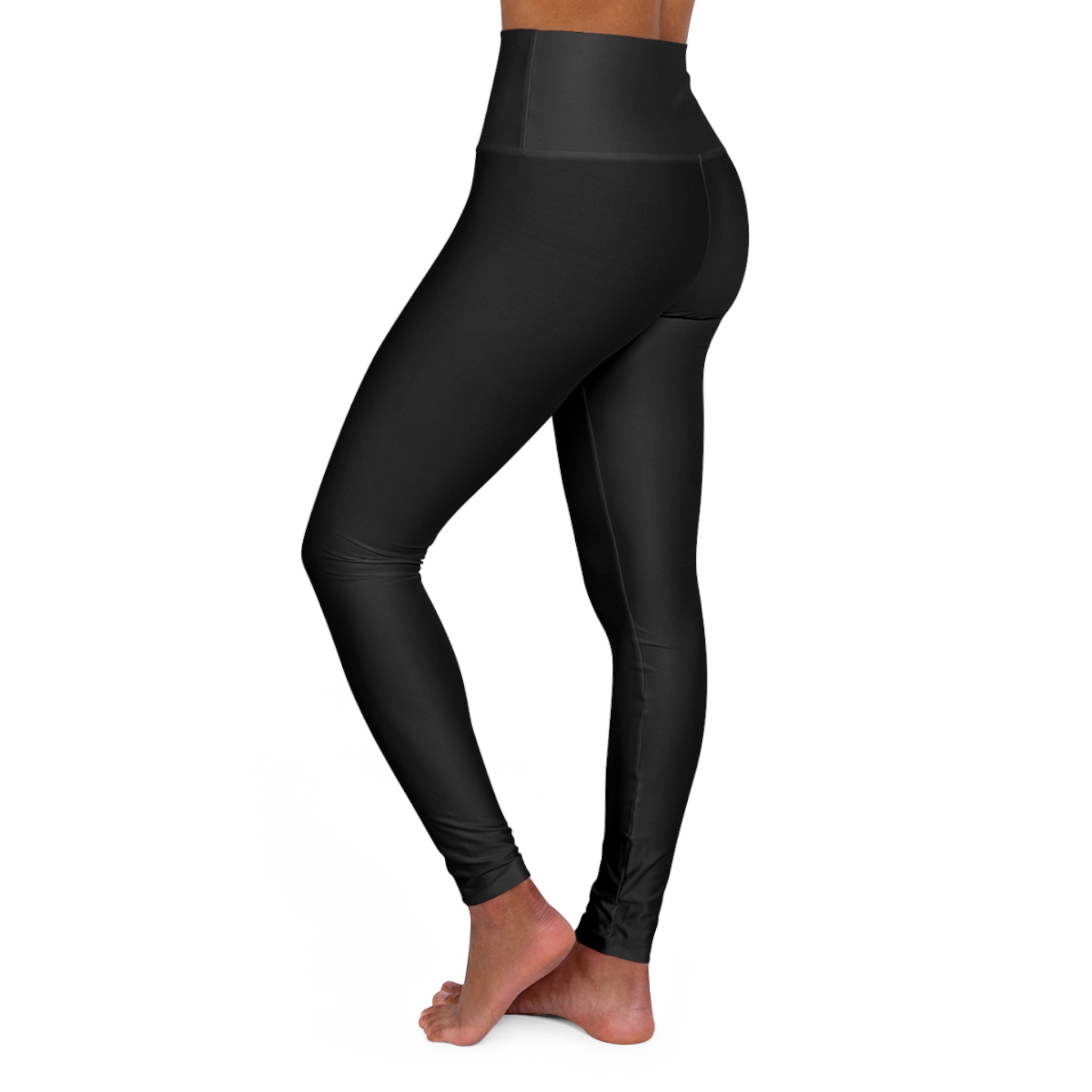High-Waisted Yoga Leggings — White SC Logo