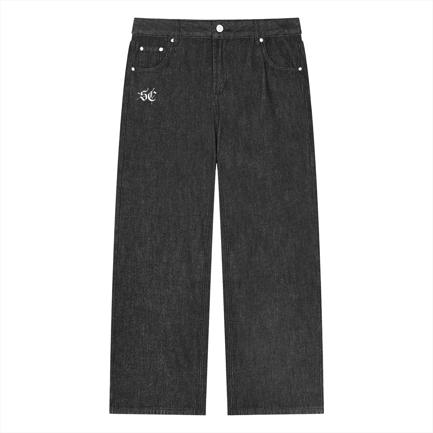 Vintage Wash Straight Leg Jeans
