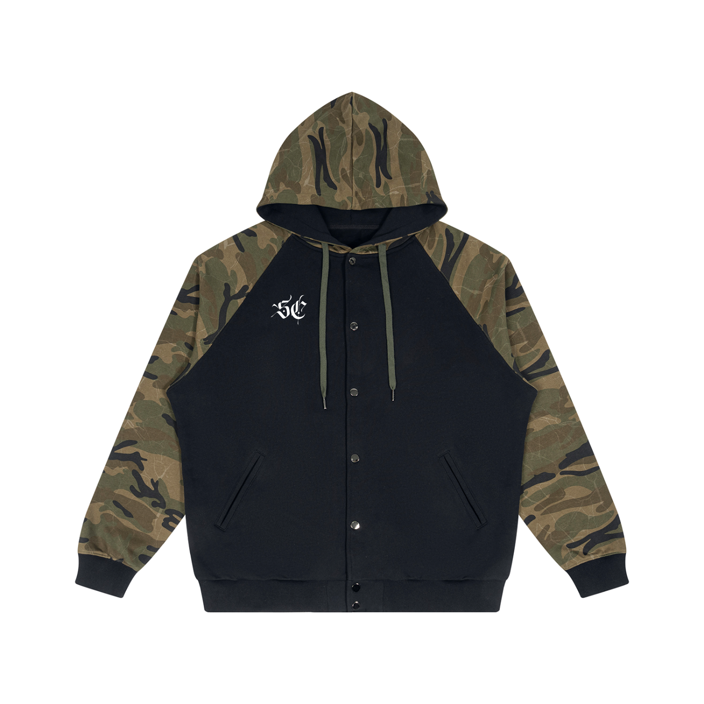Camo-Splice Raglan Zip Hoodie
