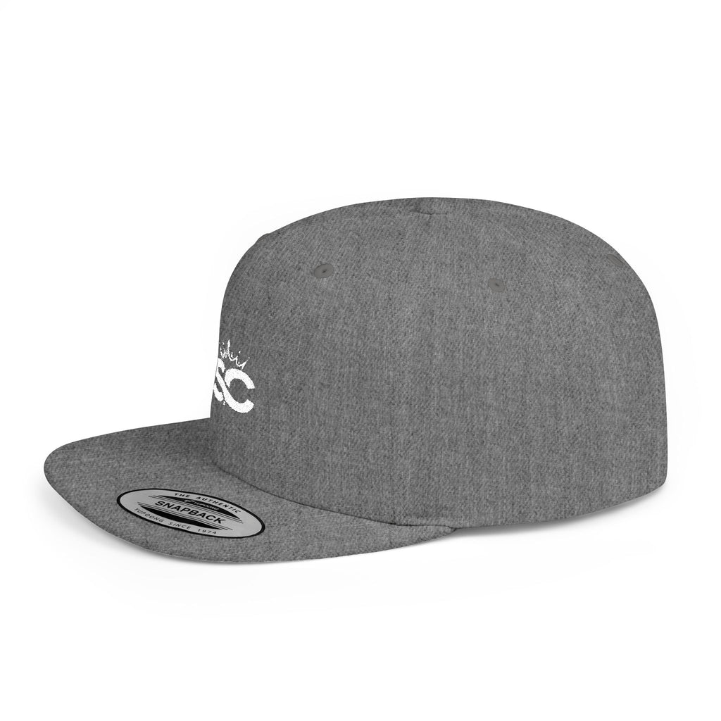 Distressed Snapback Hat — *Rise* Logo Flat Bill