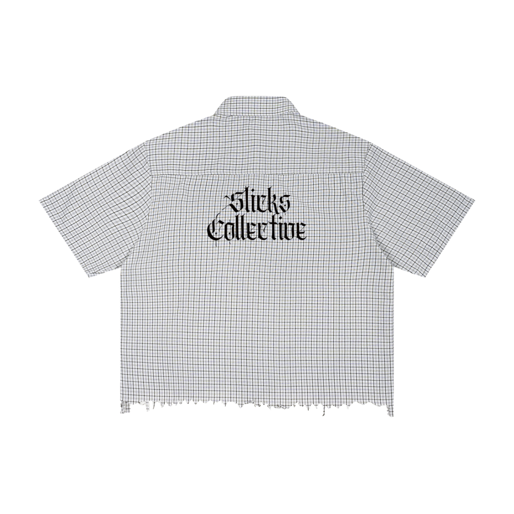 Unisex Distressed Plaid Boxy Shirt - *Signature*