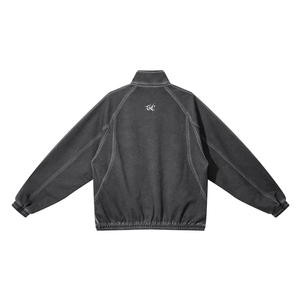 Vintage Wash Full Zip Mesh Jacket