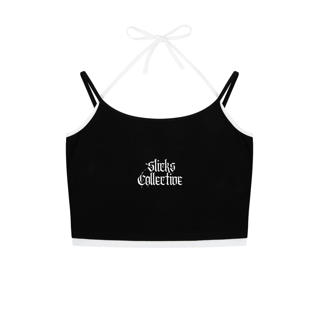 Contrast Binding Halter Tank Top - *Signature*