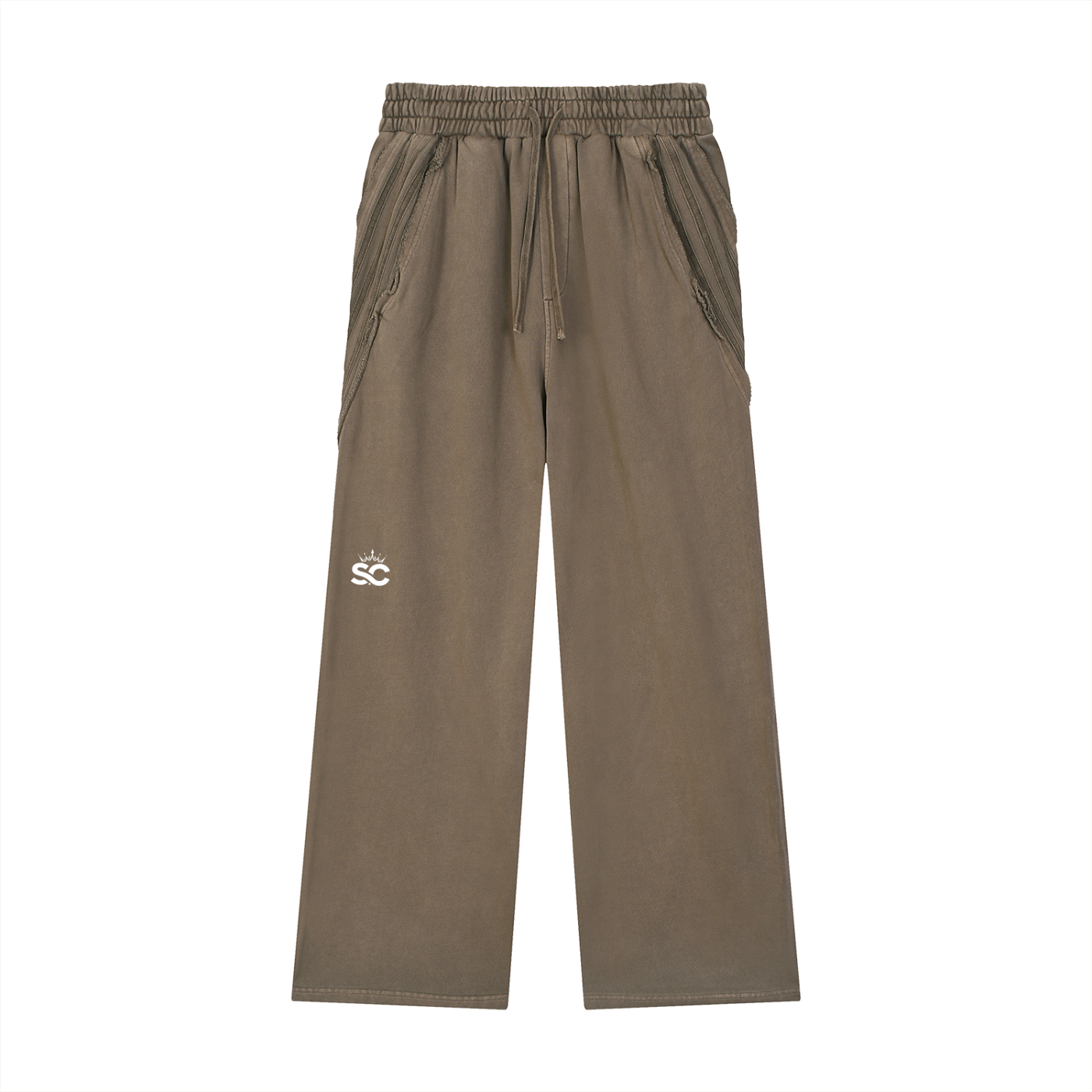 Snow Washed Tape Raw Edge Sweatpants - *Rise*